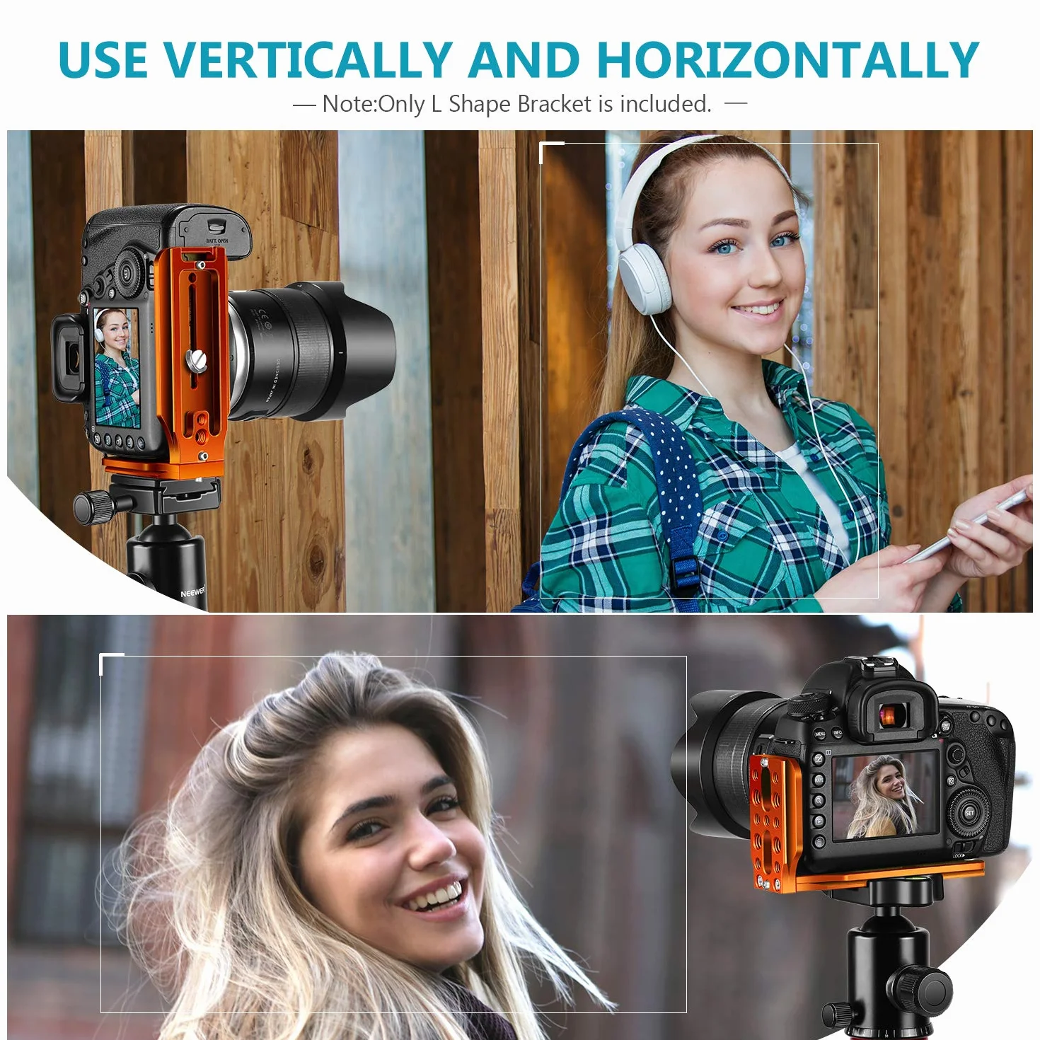 NEEWER Uchwyt w kształcie litery L, pionowa płyta QR, uniwersalna kamera DSLR, uchwyt L ze śrubą 1/4" Arca, kompatybilny z kamerą DJI Ronin Zhiyun Weebill, Nikon, Canon, Sony, Panasonic DSLR