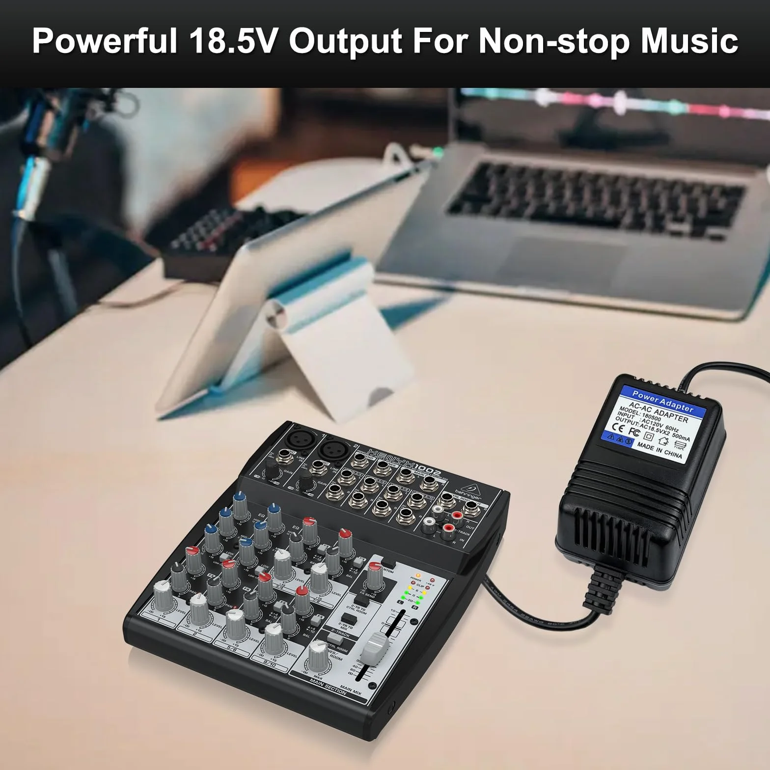 Zamienny zasilacz AC - Zasilacz 18,5 V do Behringer Xenyx (502,802,1002), UB1002, Q502USB, QX1202USB, Q1002USB, PSV3UL, MXVL3, MX602A, miksery