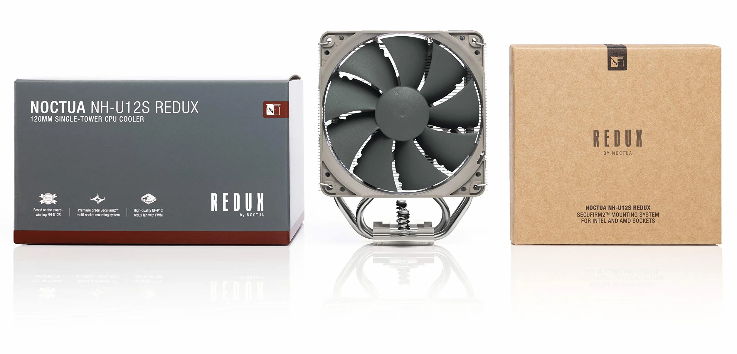 Noctua NH-U12S redux, wysokowydajny cooler CPU ze 120-milimetrowym wentylatorem NF-P12 redux-1700 PWM (szary)