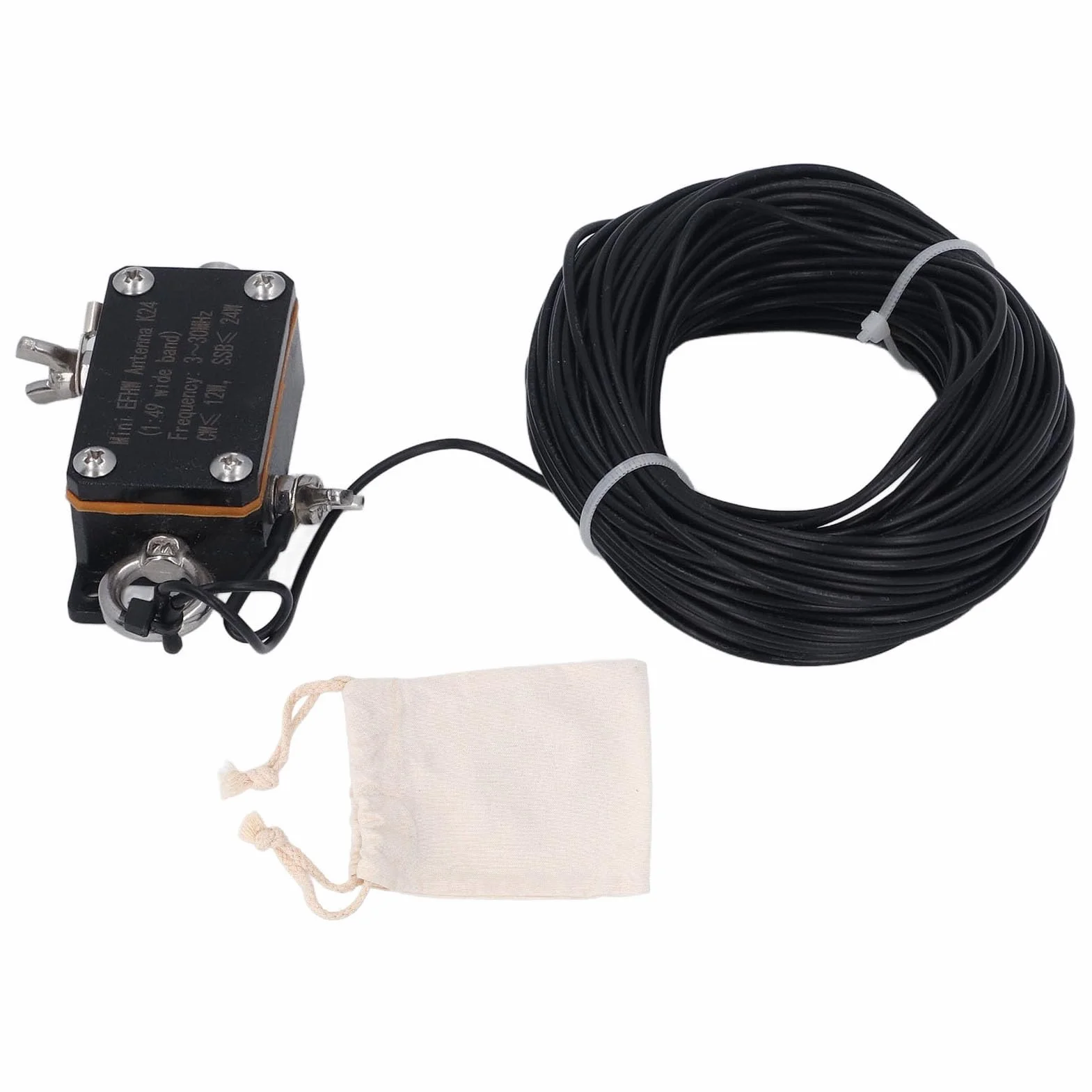 Antena Mini EFHW, Antena Krótkofalowa, Balun 1:49, 3‑30 MHz, Kompaktowy, Standardowy Interfejs, Antena Półfalowa z Zasilaniem Końcowym