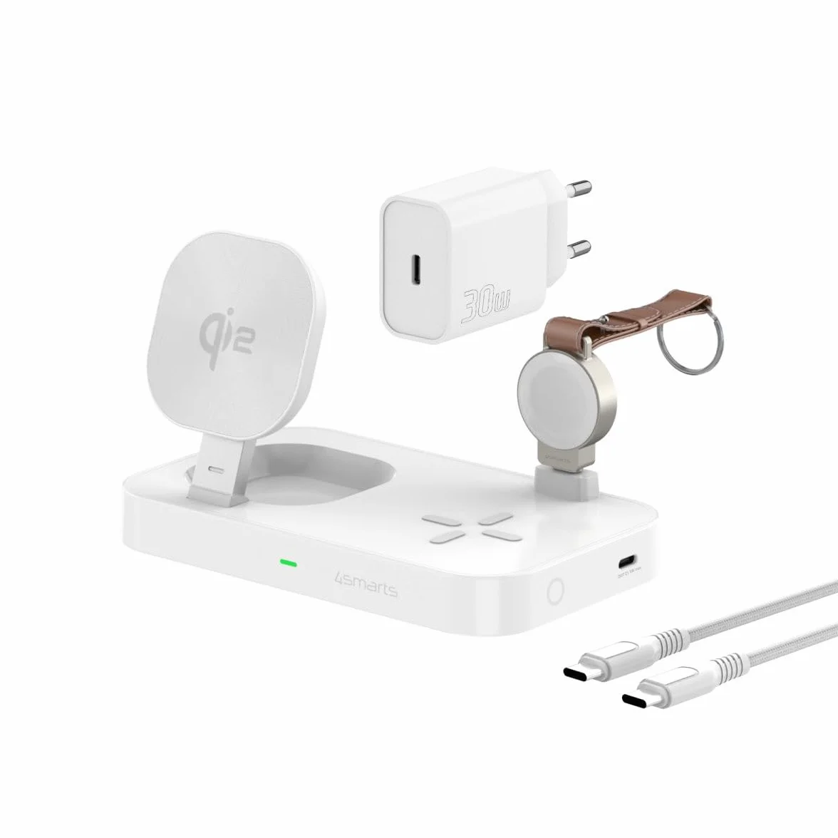 4smarts Qi2 Trident stacja ładująca z ładowarką do zegarka Apple Watch