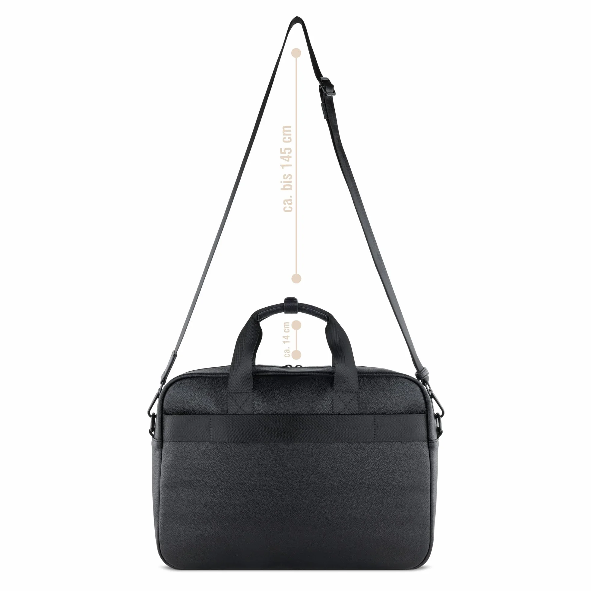 bugatti Rico aktówka, elegancka torba biznesowa z kieszenią na laptopa 15", czarna, czarny, Mittelgroße