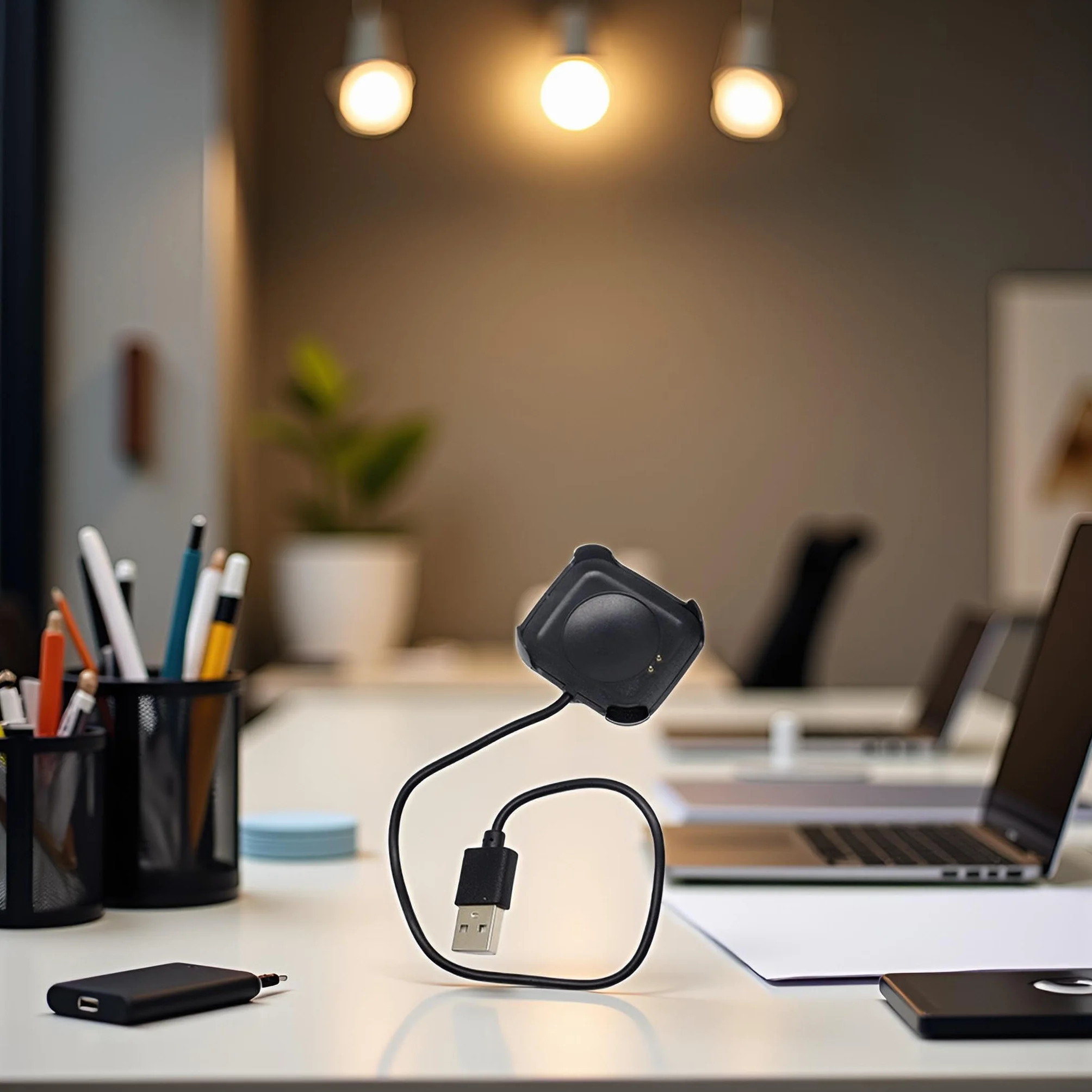 Czarny kabel do ładowania do smartwatcha HW22, inteligentny zegarek, magnetyczna ładowarka, uchwyt dokujący, stojak, kabel ładujący USB, adapter do smartwatcha, kable i ładowarki (30 cm)