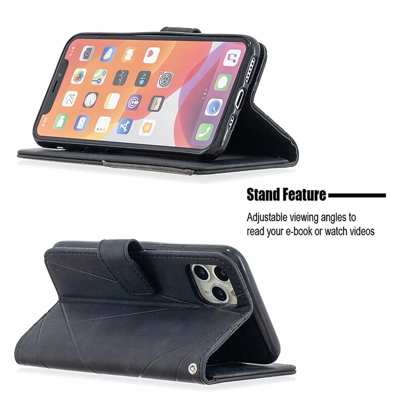 dla iPhone 13 PRO (kolor: niebieski) Trwały skórzany portfel Magnetyczne etui z klapką do gniazd kart telefonicznych