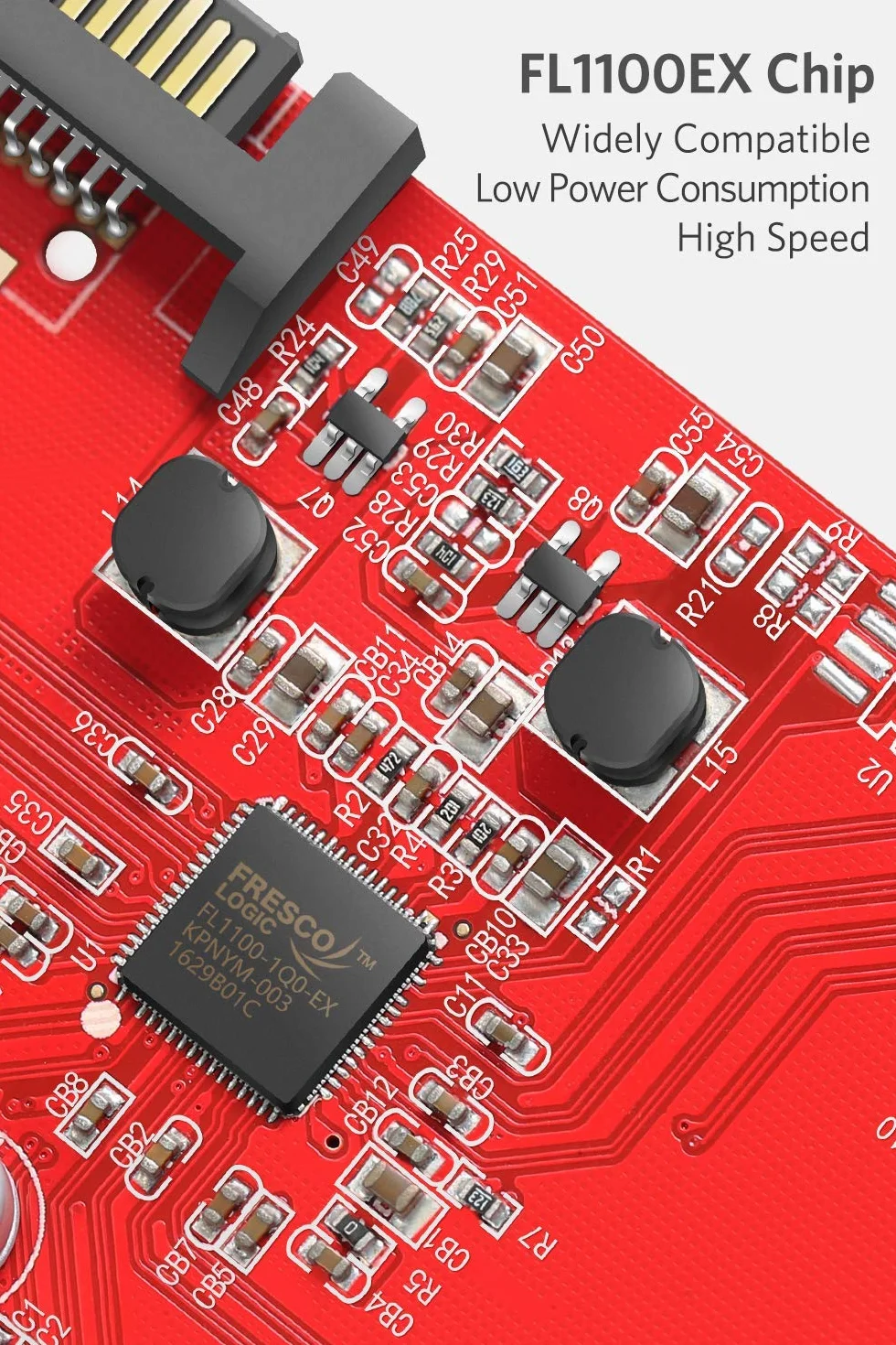 Inateck Superspeed 4-portowa karta rozszerzeń PCI-E na USB 3.0 - interfejs USB 3.0 4-portowa karta Express Desktop z 15-pinowym złączem zasilania SATA, [zawiera kabel 4-pinowy do 2 x 15-pinowy +