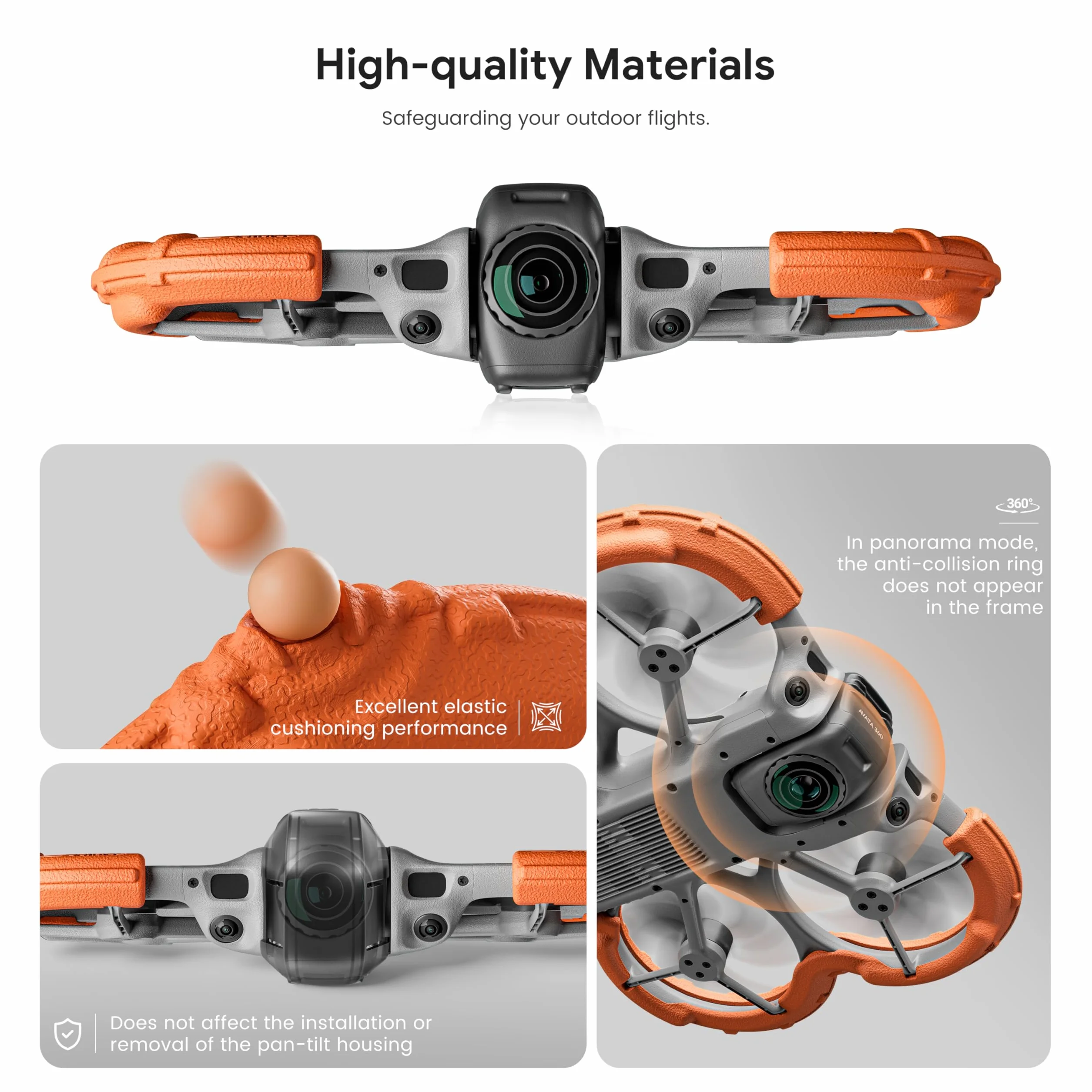 STARTRC Osłona śmigła dla DJI Avata 360, Pokrywa ochronna przed kolizją dla DJI Avata 360 Akcesoria (Pomarańczowa)