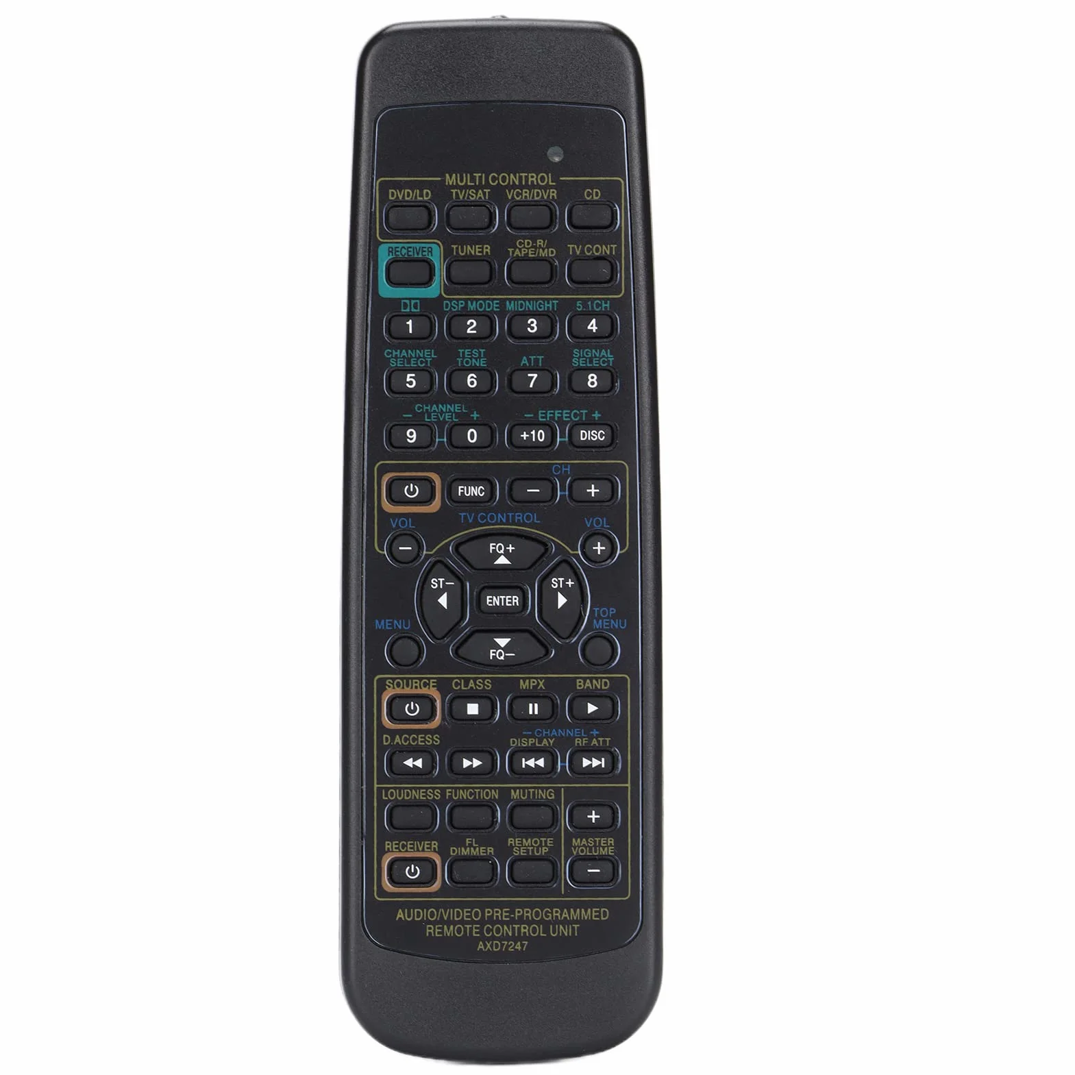 AXD7247 Zamienny Pilot Zdalnego Sterowania Odpowiedni do Amplitunera Audio i Wideo Pioneer, do VSX-D309, do VSX-D409, do VSX-D411, do VSX-D411S, do VSX-D412, do VSX-D412S Itp. Czarny