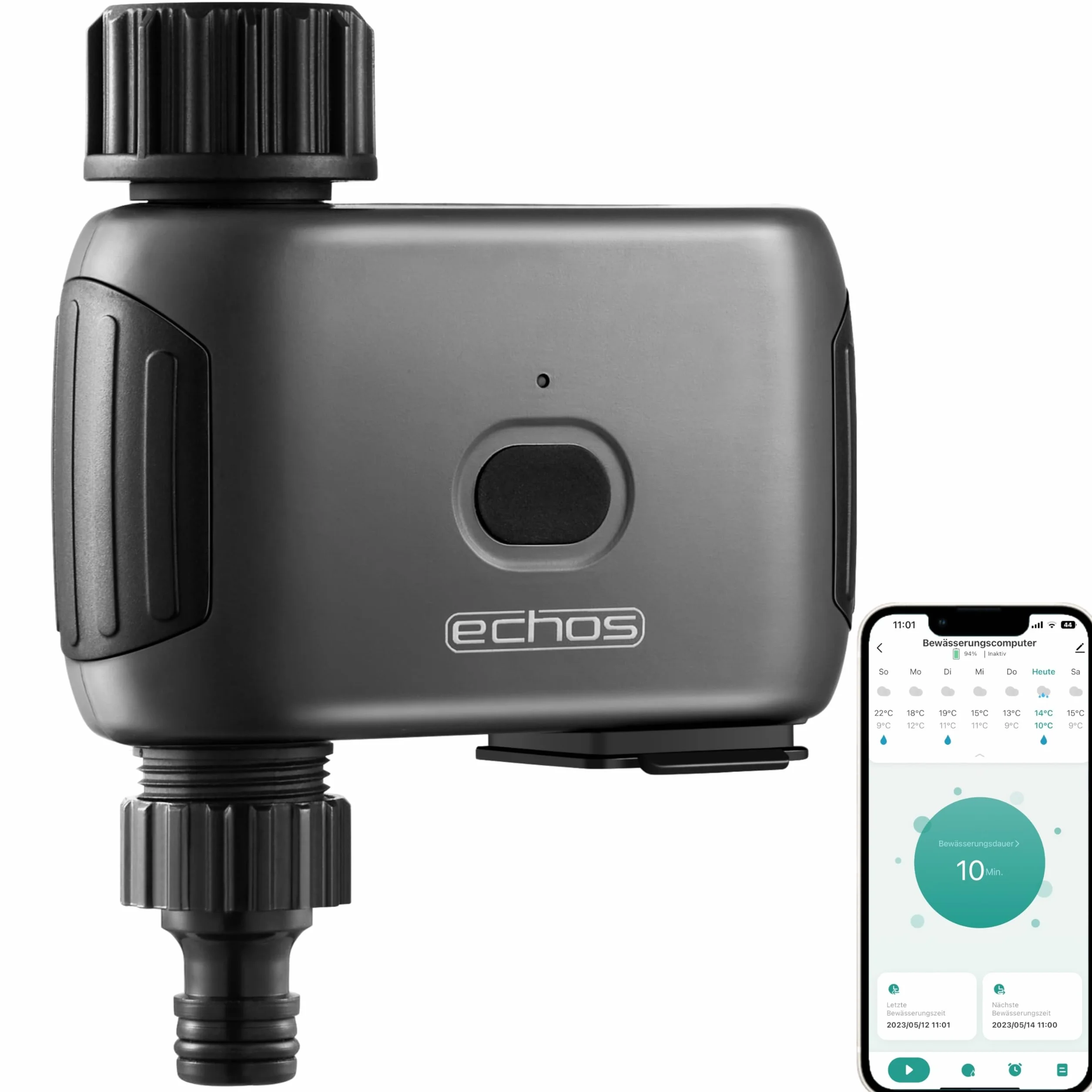 Echos Komputer do nawadniania z Bluetooth, system nawadniania Alexa, Google Assistant, zegar czasowy do ogrodu, automatyczne nawadnianie, zegar do nawadniania ogrodu, wodomierz czasowy