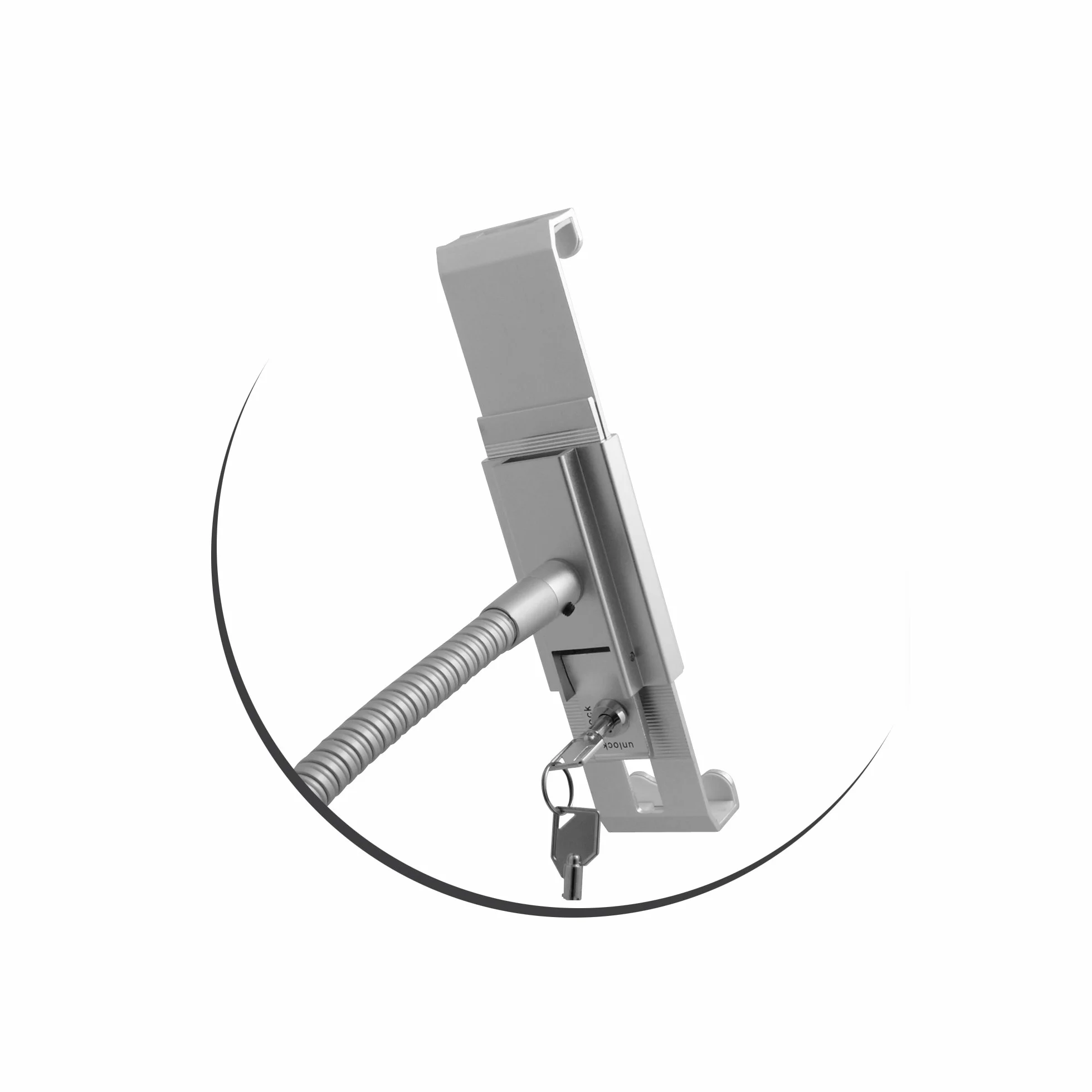 System-S Zamykany uchwyt ścienny z łabędzią szyją, uchwyt ścienny do tabletu PC 7"-10"