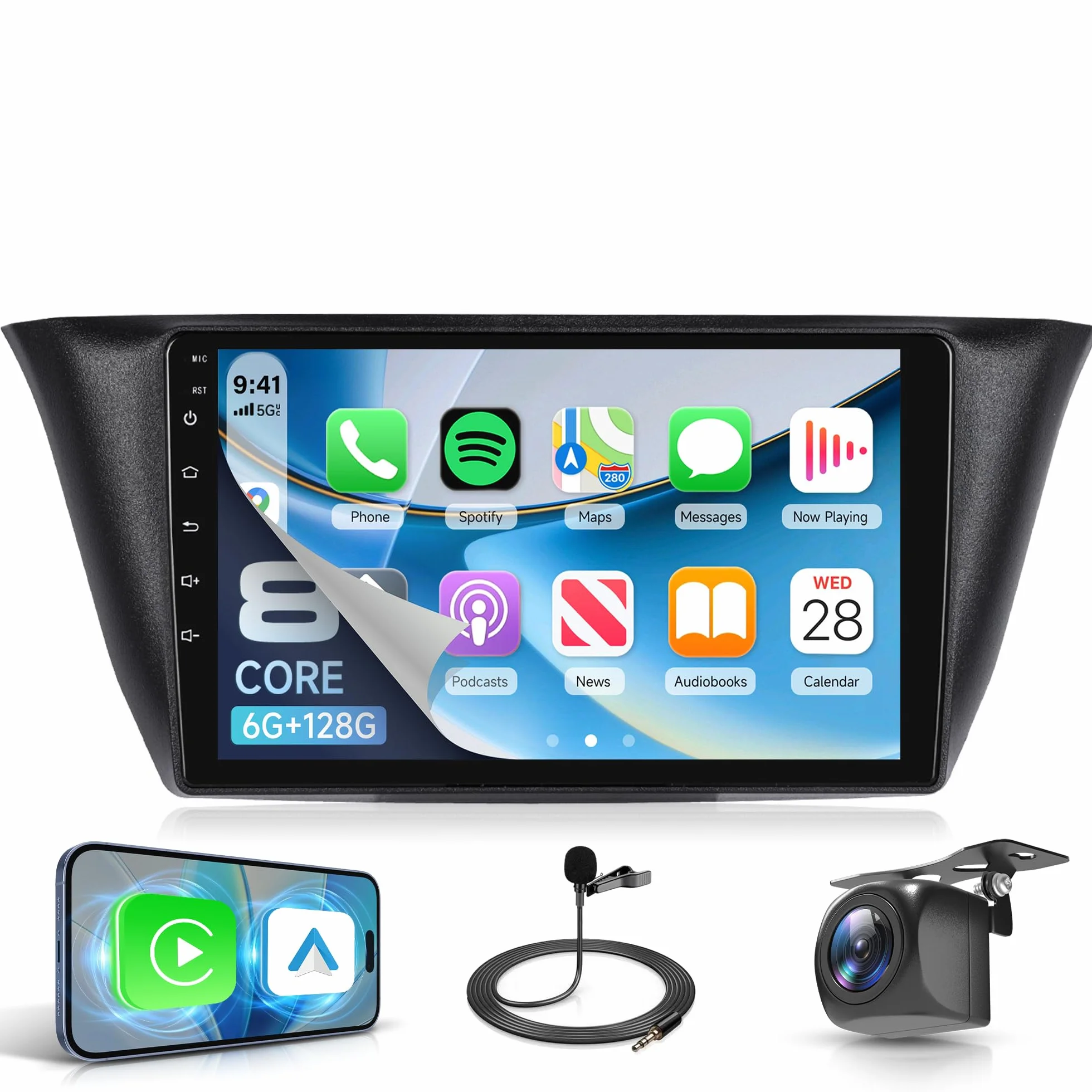 8 Core 6G + 128G radio samochodowe z systemem Android do IVECO Daily/KLen RV 2013-2021 Carplay Wireless 9" radio samochodowe Fiesta z systemem Android Auto panoramiczny widok 360°, nawigacja GPS