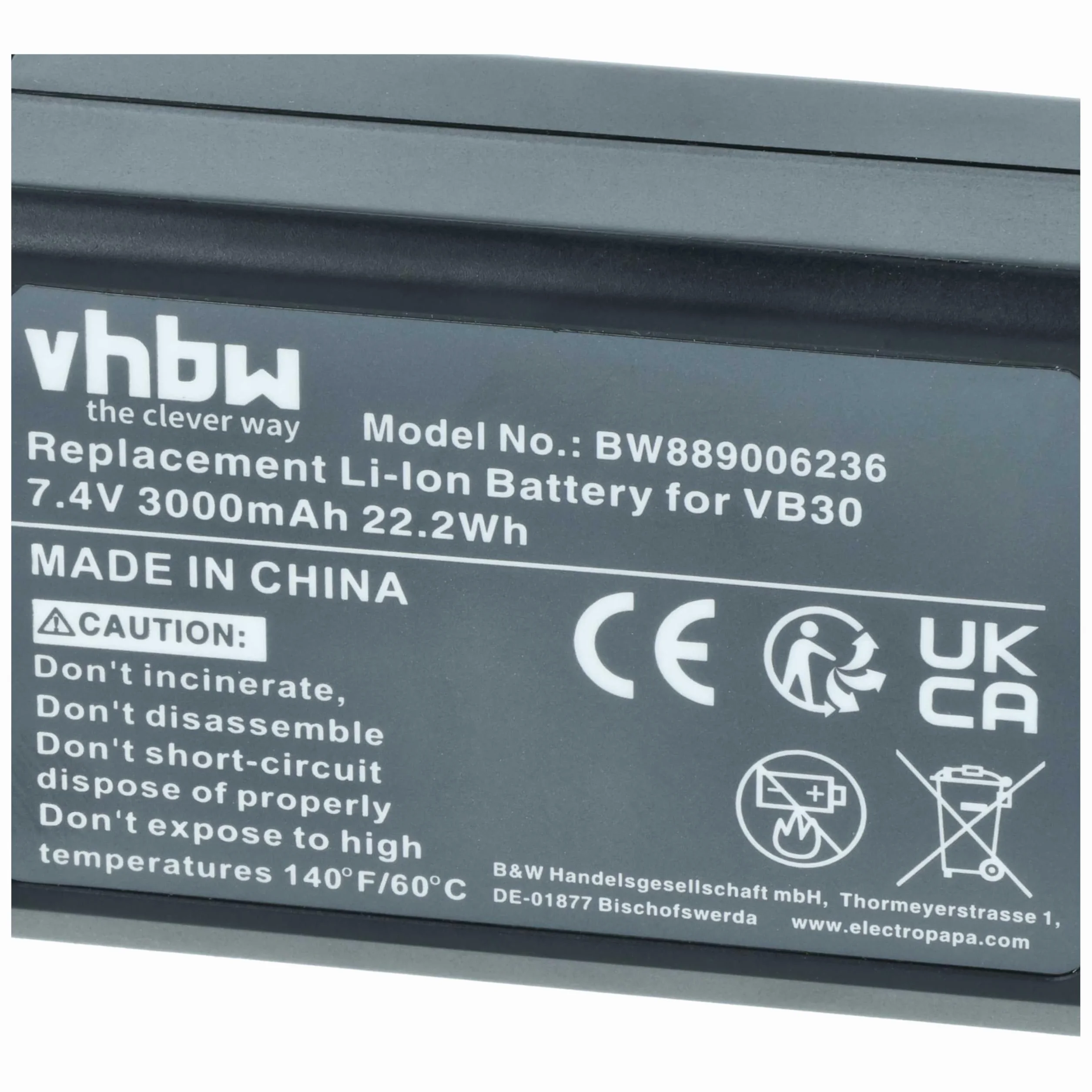 vhbw 2 x akumulator kompatybilny z Godox V1PRO-N, V1PRO-O, V1PRO-C, V1PRO-F, V1PRO lampa błyskowa do aparatu (3000 mAh, 7,4 V, Li-ION)