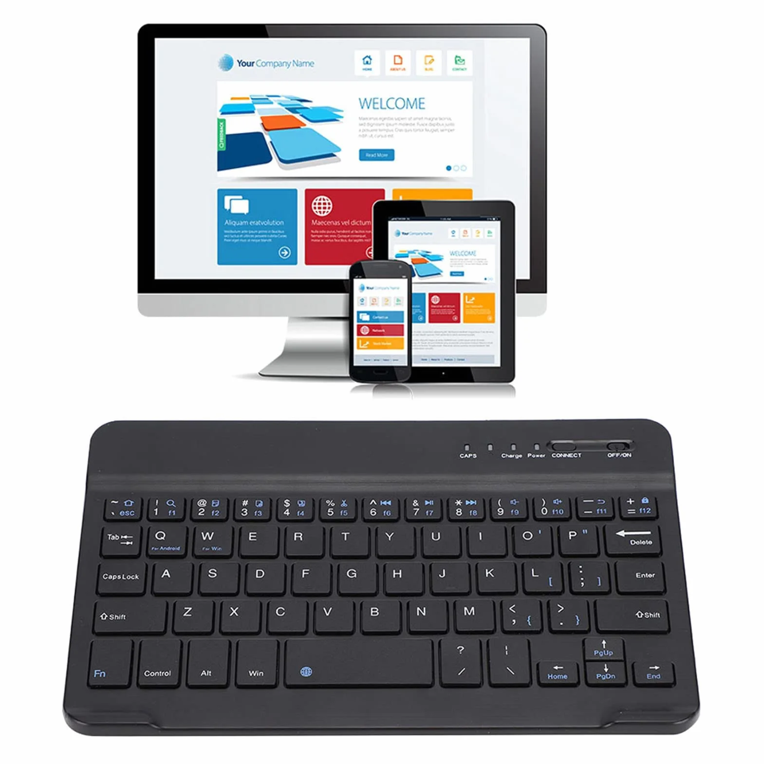 7-8 cali tablet, wąskie światło bezprzewodowa klawiatura Bluetooth dla Androida przenośna klawiatura iOS czarna klawiatura ze stopu aluminium iOS