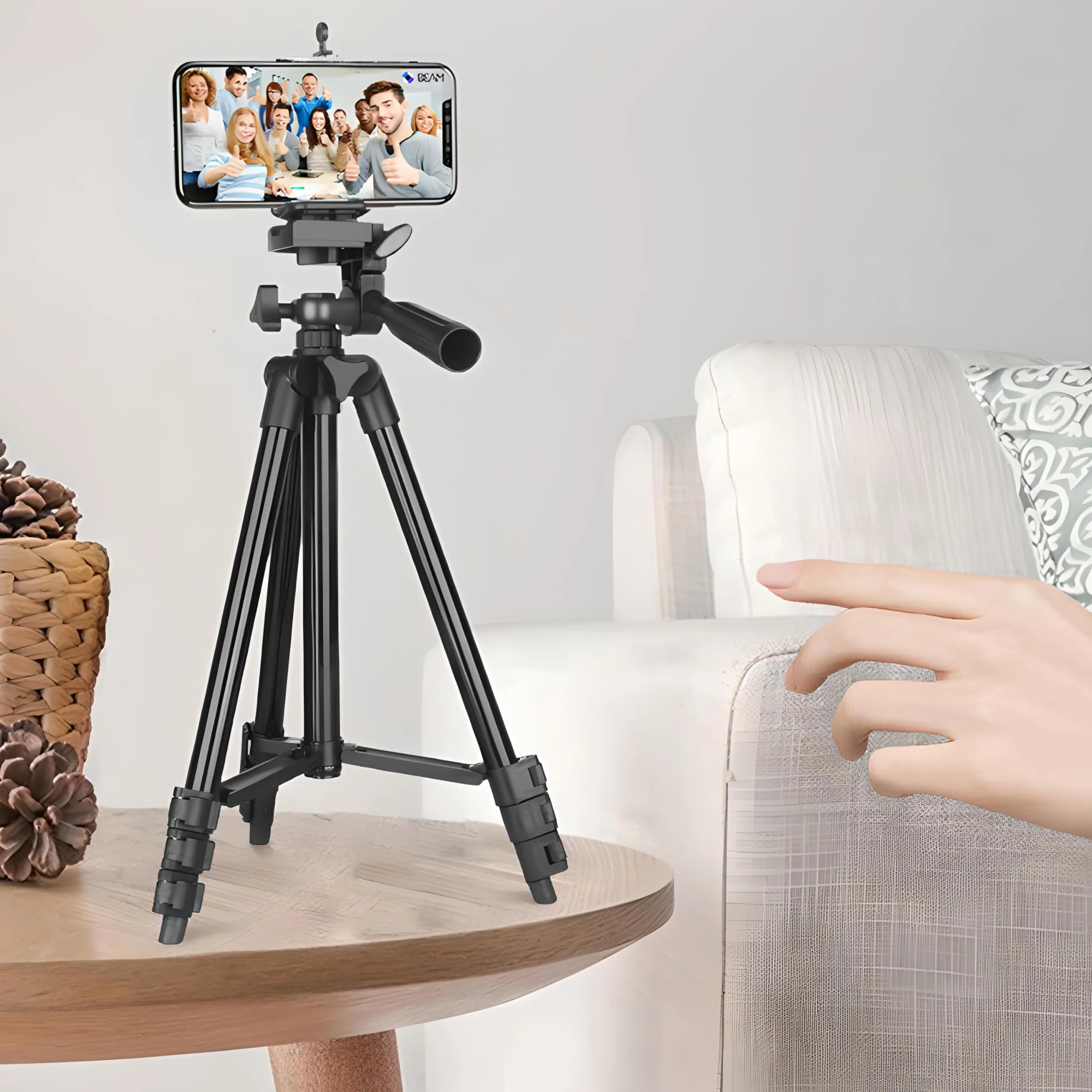 Retoo Statyw do aparatu fotograficznego do smartfona, Tripod stojak, telefon komórkowy z pilotem Bluetooth, aluminiowy statyw do aparatu o wysokości 34,5-100 cm, lekki tripod, kompatybilny z