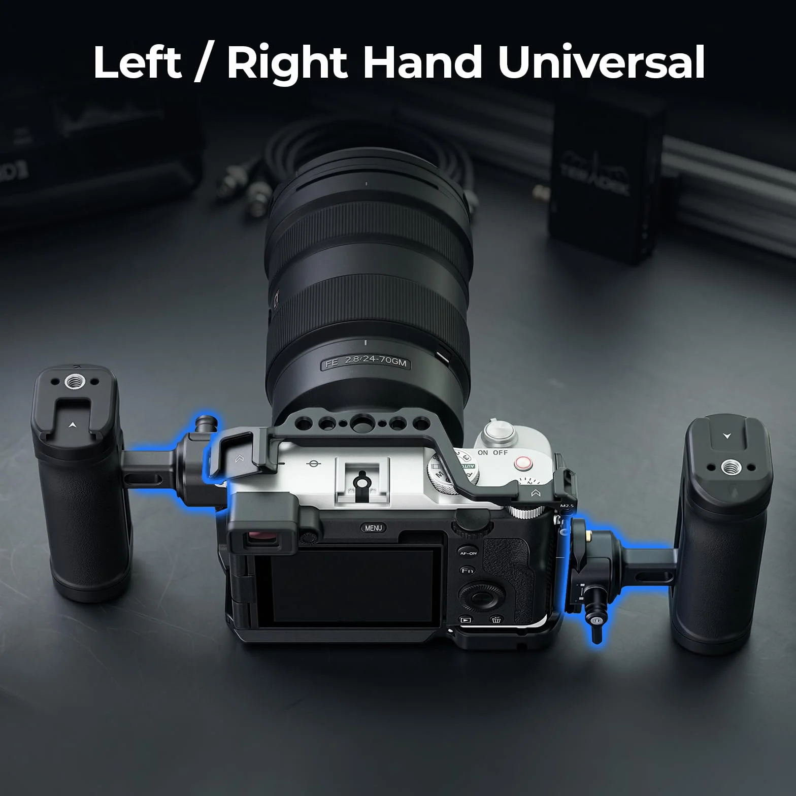 SMALLRIG Mini uchwyt boczny z szyną NATO lub śrubą mocującą 1/4"-20, ergonomiczny uchwyt do aparatu fotograficznego, regulowany w wysokości o 30 mm, zintegrowana stopka akcesoriów - 5948