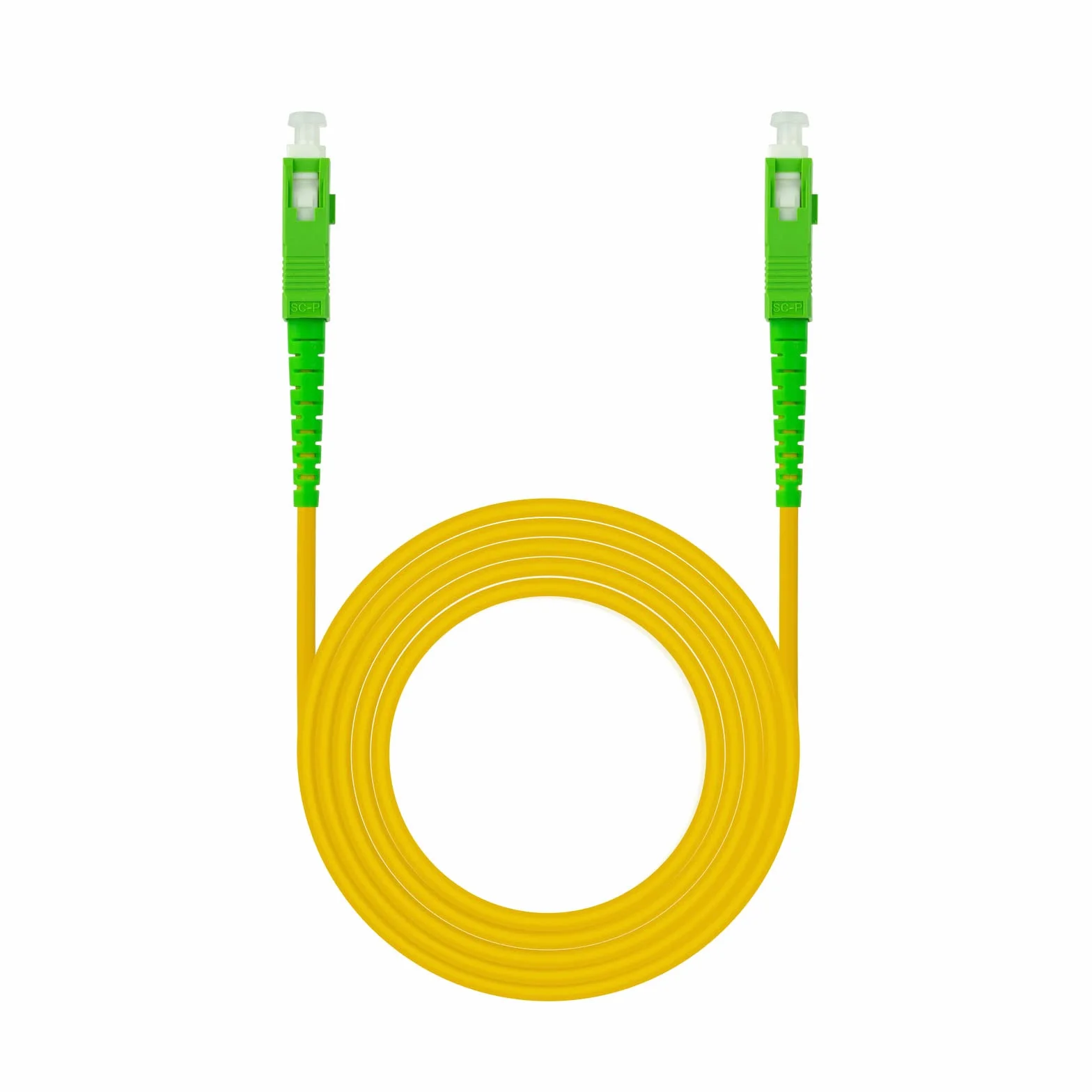 NANOCABLE 10.20.0010- Kabel światłowodowy do routera SC/APC do SC/APC Pojedynczy Simplex LSZH, Żółty, 10 m