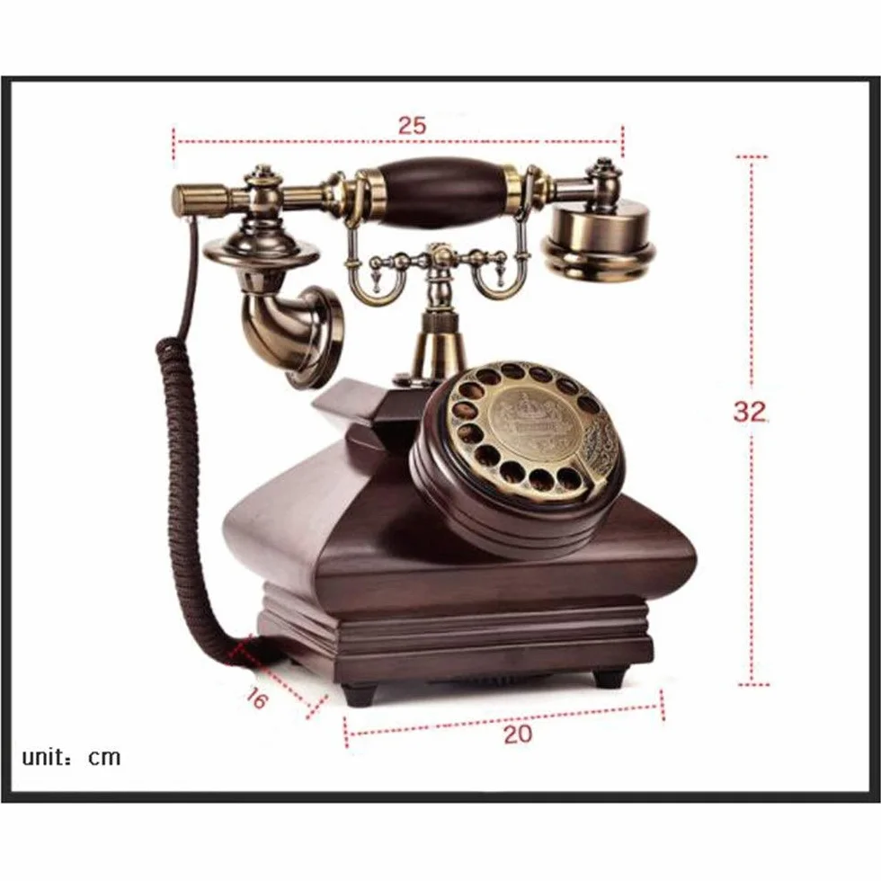 Telefon stacjonarny do domu Kreatywne antyczne telefony stacjonarne Telefon przewodowy do domu, obrotowy telefon biurkowy retro dekoracja domu, kolor kawy kreatywne telefony retro