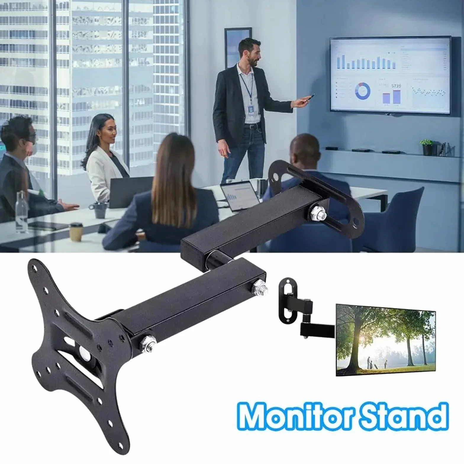 SCHIK Uchwyty do monitora telewizora LCD LED monitor ścienny regulowany uchwyt na ekran telewizora ramka na telewizor wsparcie dla telewizora 10-27 cali