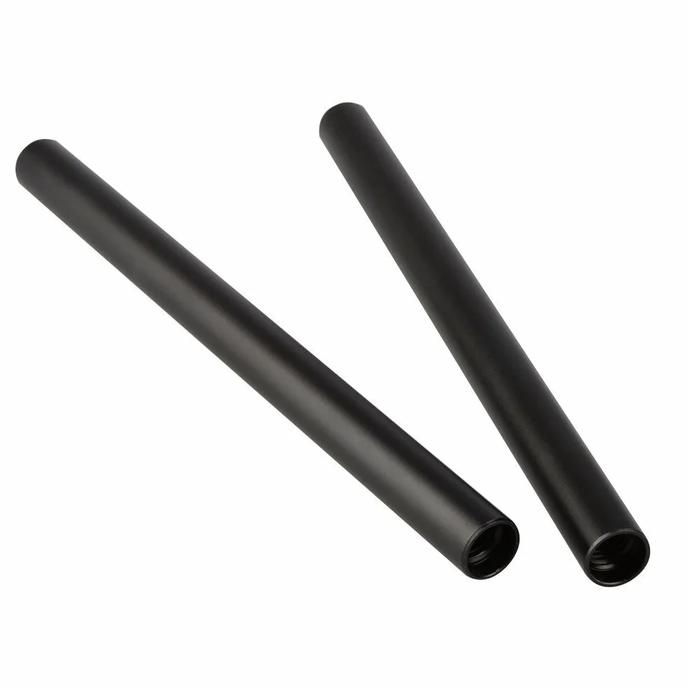 CAMVATE 15 mm aluminiowy pręt długość 20 cm do aparatu DSLR system szyny Rig Rail anodowany w kolorze czarnym (2 sztuki)