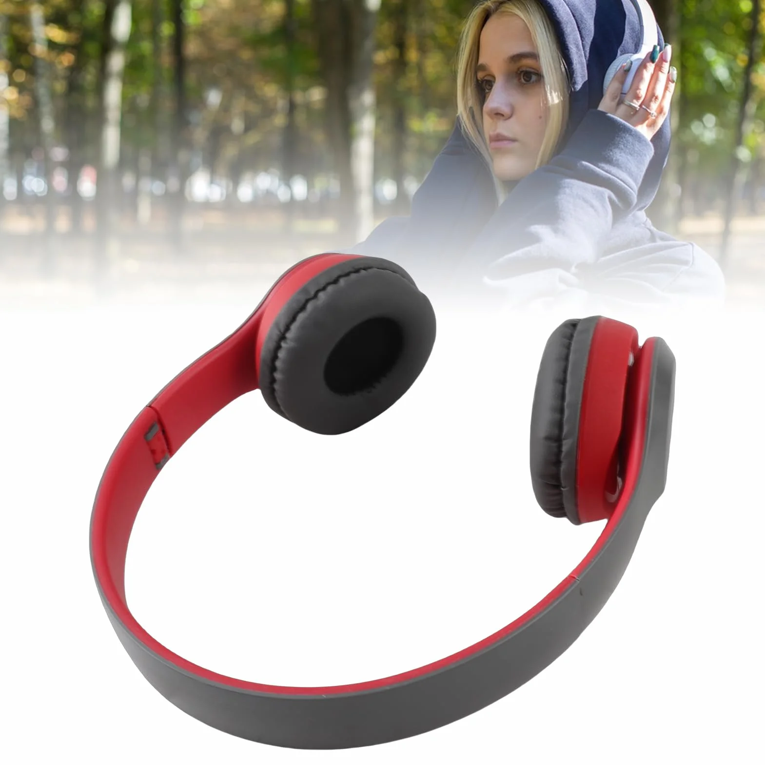 Zestaw Słuchawkowy P47 Wielofunkcyjne Składane Bezprzewodowe Słuchawki Sportowe z Dźwiękiem Stereo HiFi, technologią i ergonomiczną konstrukcją do Podróży w Domowym Biurze