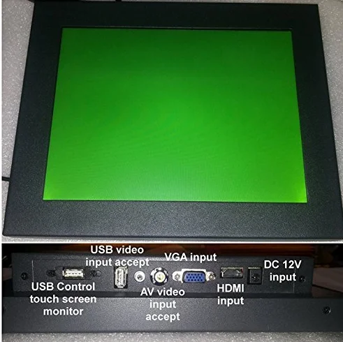 GOWE 12 cali 4:3 ekran dotykowy monitor do maszyny, 1024 * 768, HDMI VGA AV wejście USB metalowa obudowa, powierzchnia wodoodporna