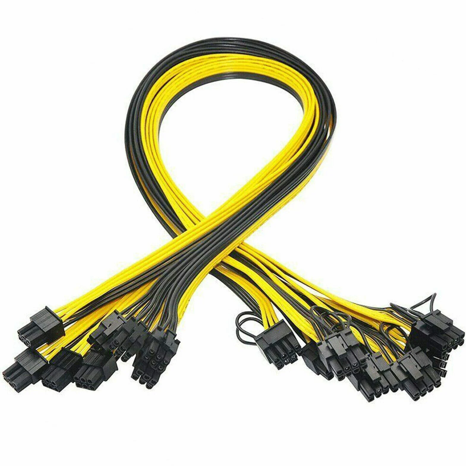 6 x 6-pinowy PCI-E do 8-pinowy (6+2) PCI-E (męski na męski) kabel zasilający GPU (50 cm) nie zawiera karty