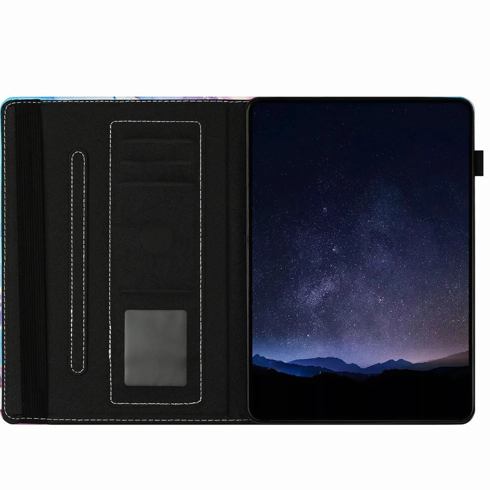 Generic etui kompatybilne z czytnikiem e-booków Kindle Paperwhite 2 (2013) (wzór: marmurowy fioletowy niebieski) skórzany portfel etui z klapką