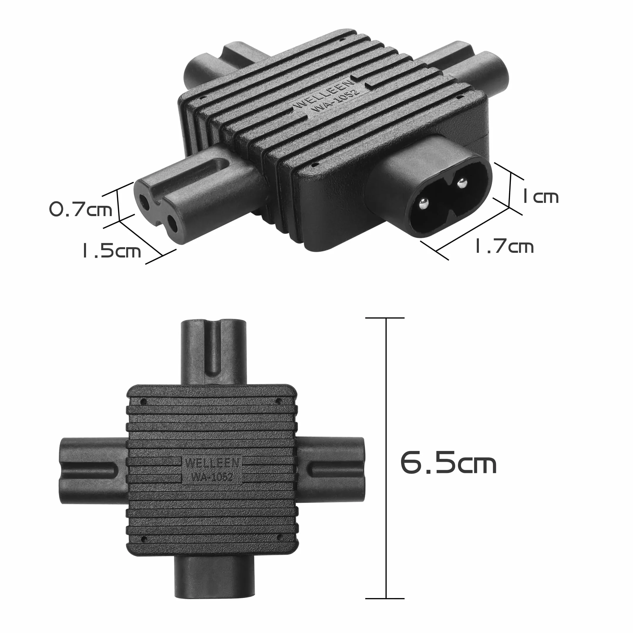 YACSEJAO IEC 320 C8 1 do 3 C7 rozdzielacz zasilacz IEC 320 10A 125V C8 wtyczka męska na 3 żeński rozdzielacz C7 adapter gniazda rozszerzenia zasilania