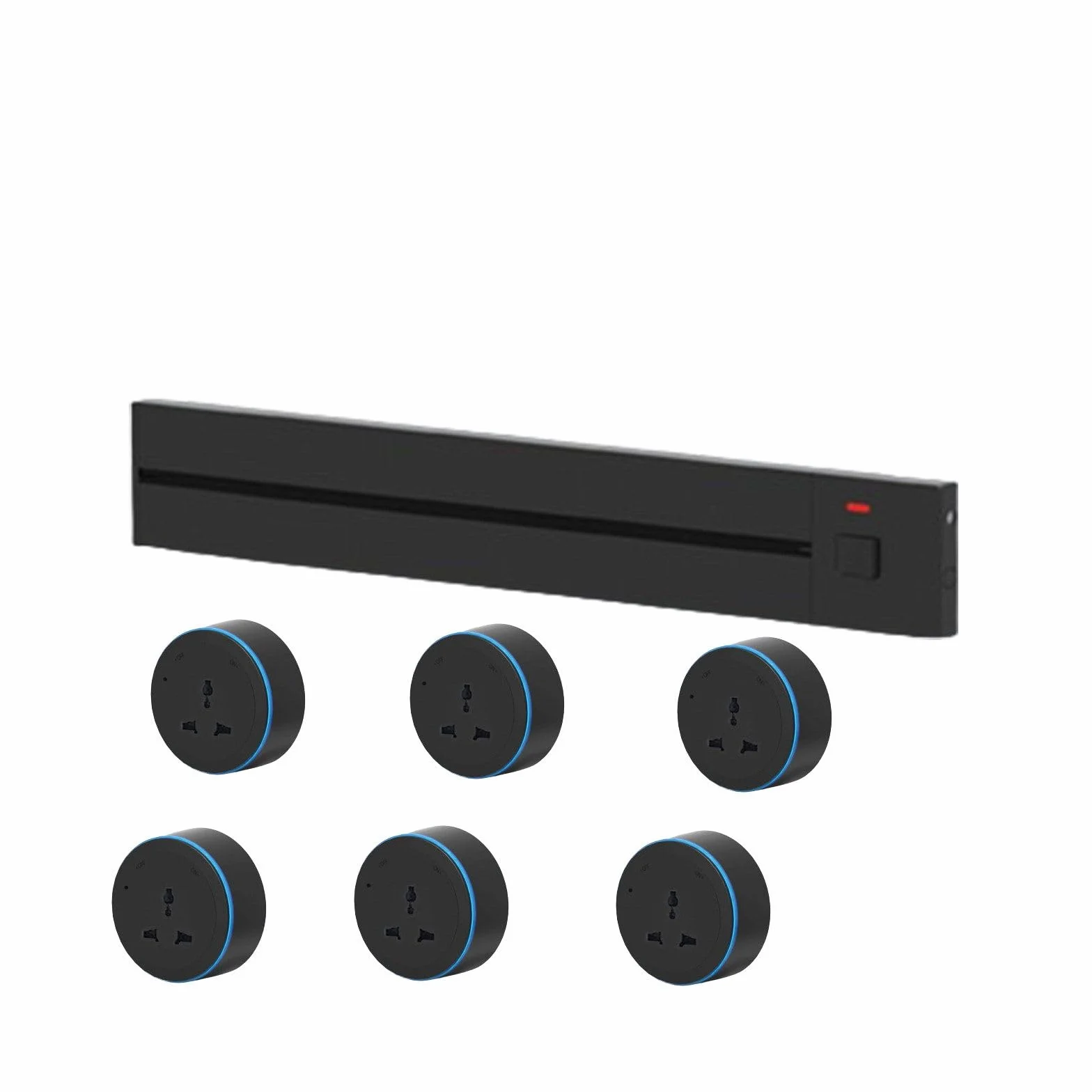 Listwy zasilające Gniazdo szynowe, ruchoma szyna ślizgowa do domowej kuchni, elektryczna prowadnica szynowa, kredens z wtyczką magnetyczną, lada barowa(Black,60cm)