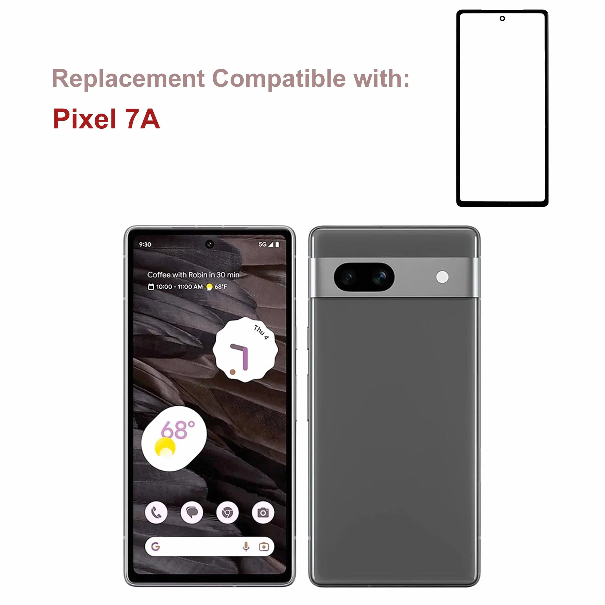 Zestaw naprawczy do szkła przedniego Google Pixel 7a z OCA i narzędziami