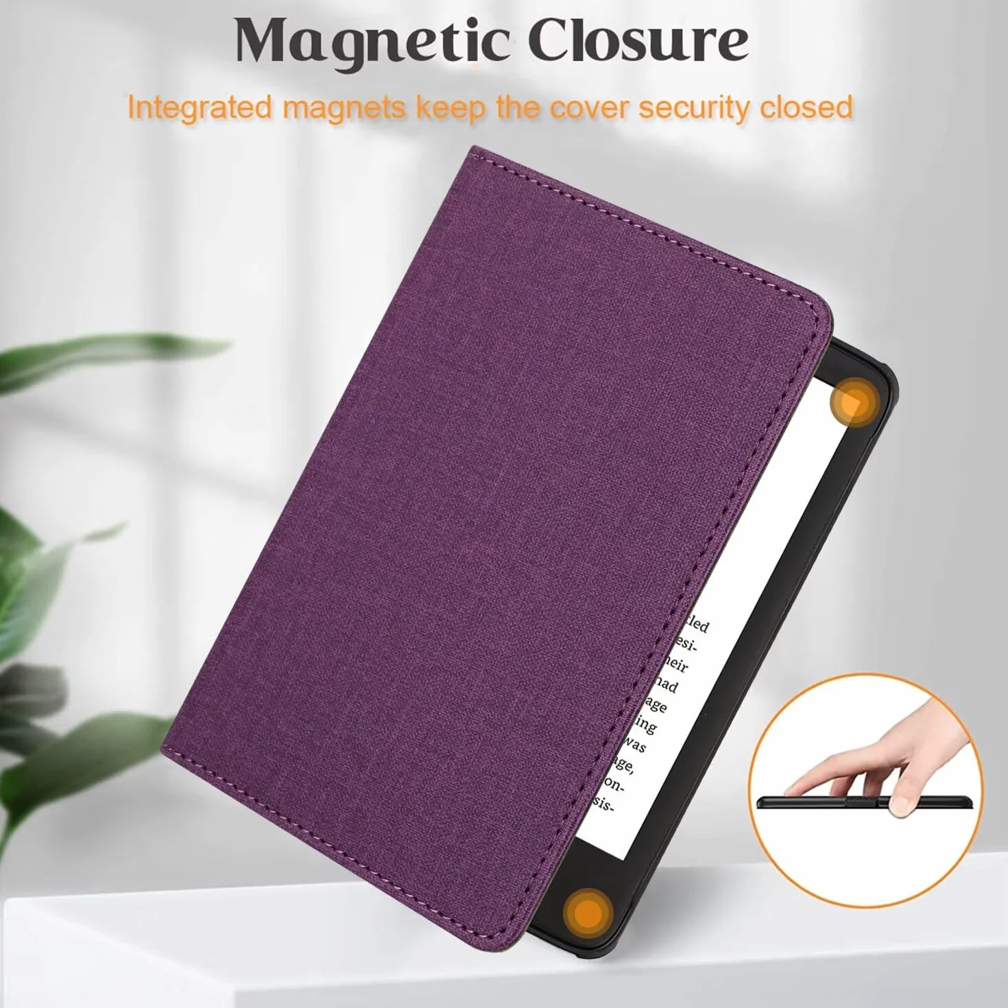 MOKASE Etui Fit for 6" Kindle Paperwhite 5/6/7. Generacji 2012,2013,2015,2016 (Model: EY21 / DP75SDI), Pokrowiec ze skóry pu, Inteligentną Automatyczne Budzenia/Uśpienia z gniazdem na kartę, Purple