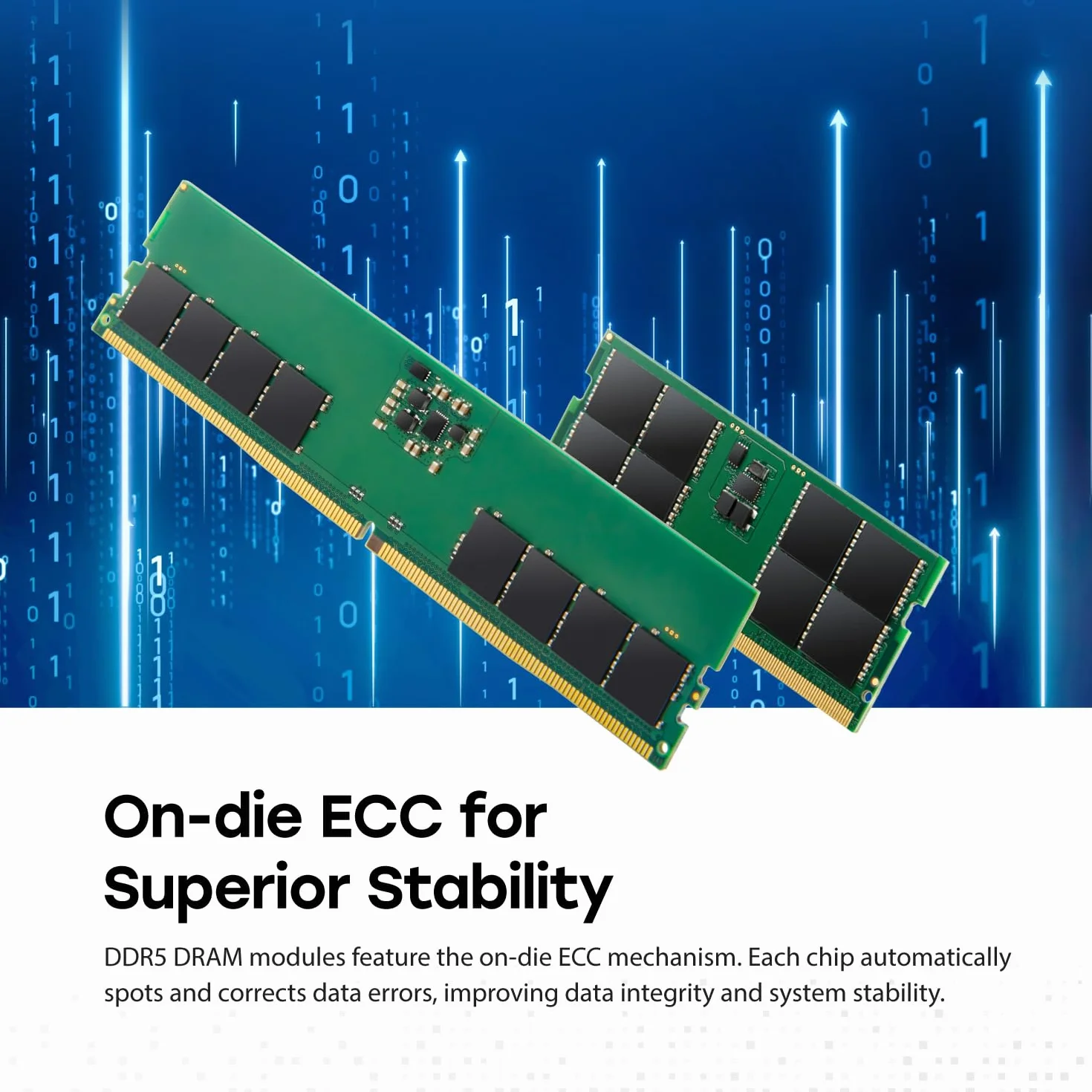 Transcend Moduł pamięci JetRam JM5600ASE DDR5 48 GB - 5600 MT/s, niskie napięcie 1,1 V, do stacji roboczych o wysokiej wydajności/gier -JM5600ASE-48G