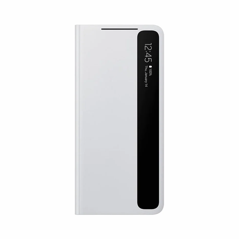 Przezroczyste etui z klapką lustrzaną do telefonu Samsung Galaxy 5G S21 / S21 Plus / S21 Ultra, skórzane etui ochronne, białe, do Samsung S21