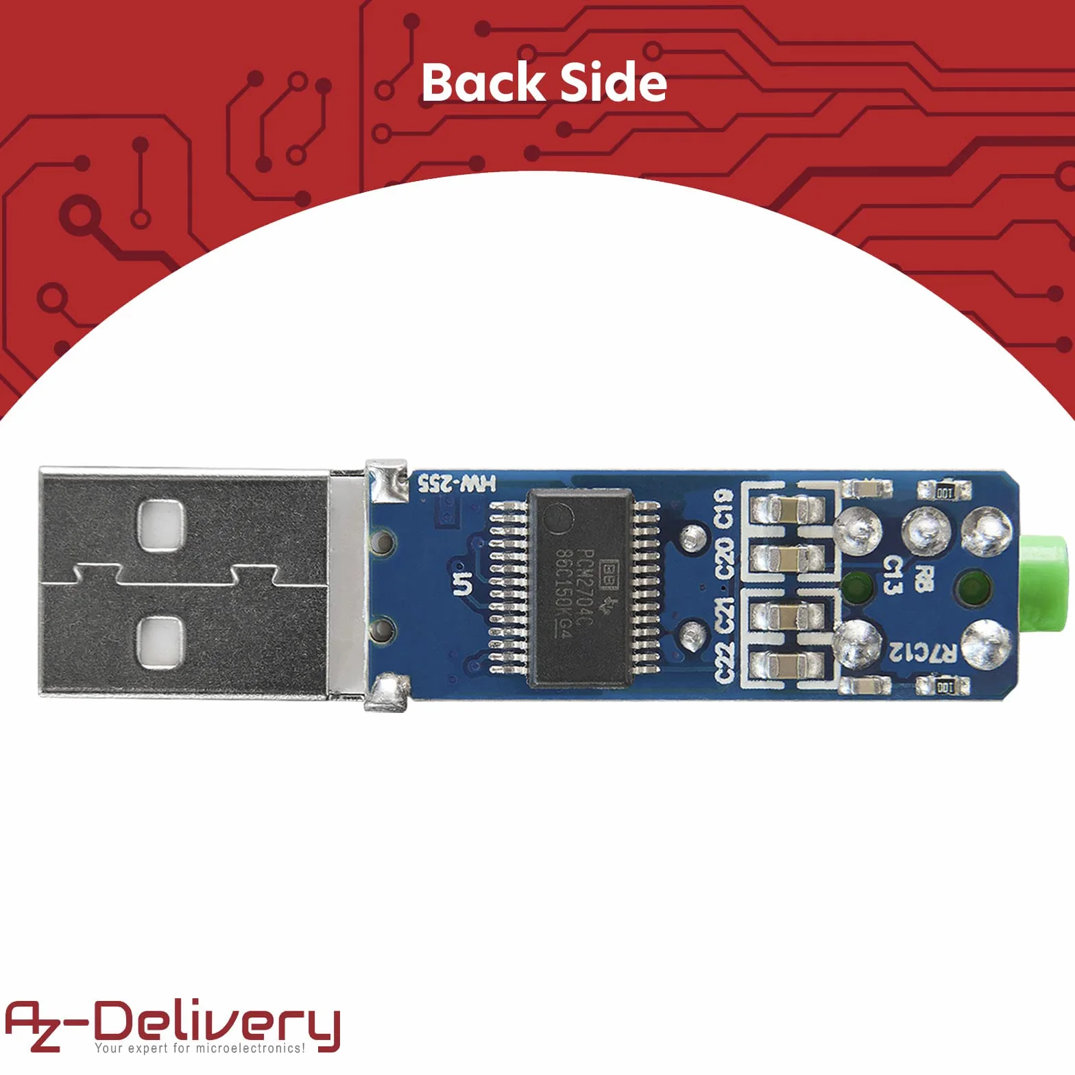 AZDelivery 3 x Mini PCM2704 USB Sound Card DAC Decoder Board DV 5V dla Raspberry Pi