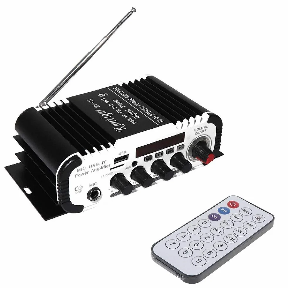 DollaTek Kentiger HY-V11 2CH Hi-Fi Bluetooth samochodowy wzmacniacz audio FM, stereo, odtwarzacz radiowy, obsługuje wejście USB DVD, MP3, do samochodu, motocykla