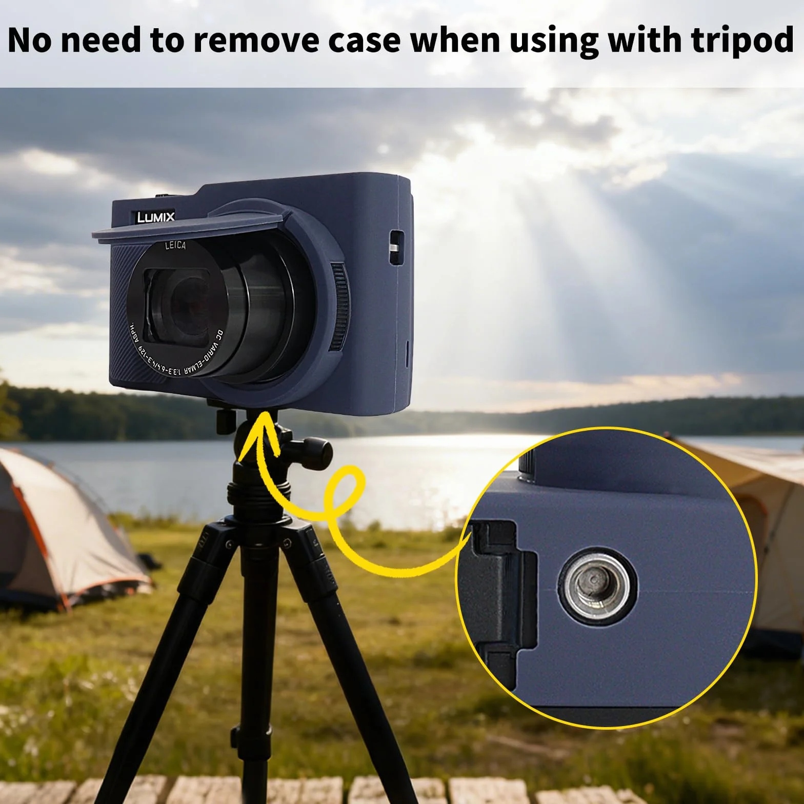 Rieibi Silikonowe etui do aparatu Panasonic Lumix ZS99/TZ99, akcesoria do Panasonic Lumix DC-ZS99/TZ99 z 2 szt. ochraniaczy ekranu, odpinana osłona obiektywu, granatowe