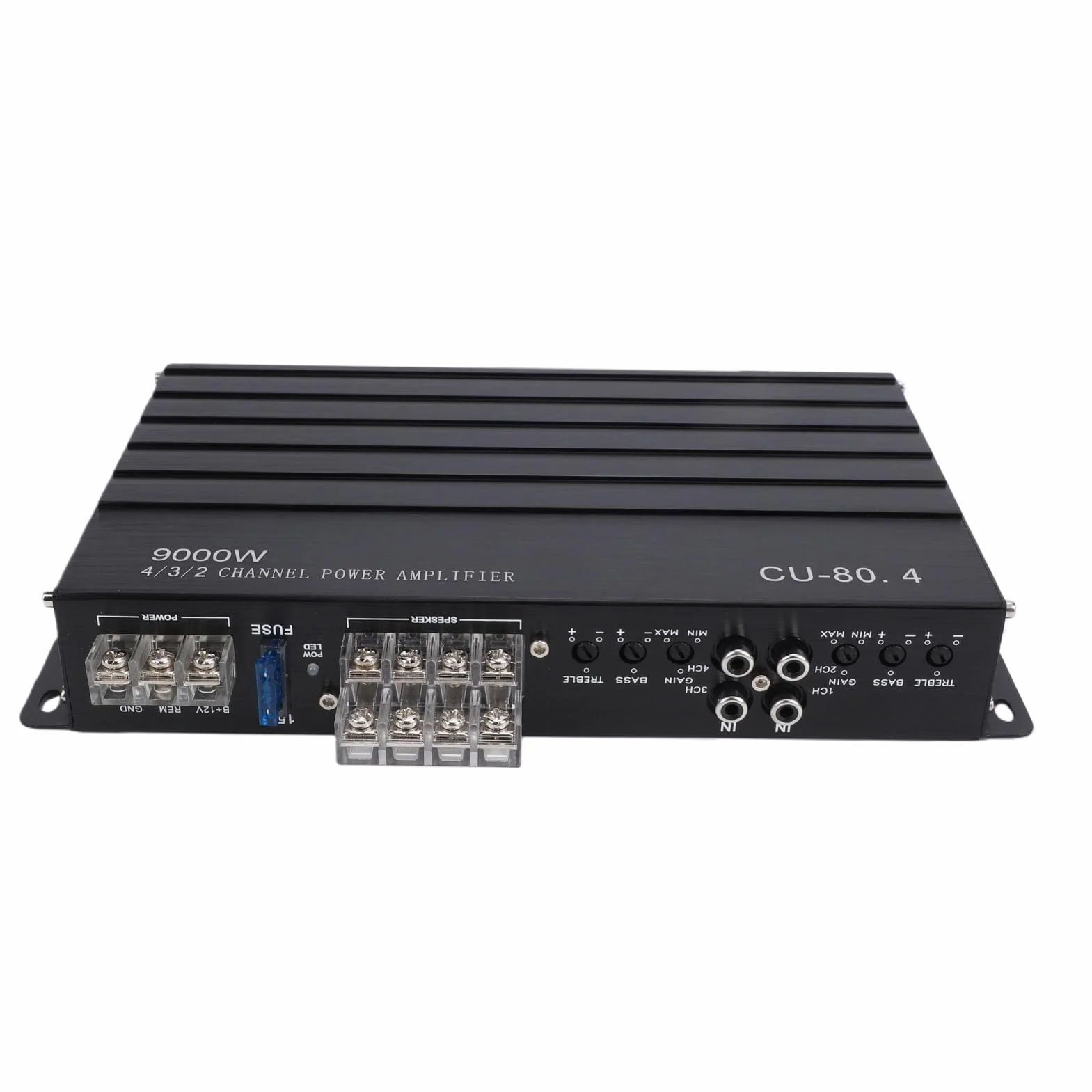 CHICIRIS Wzmacniacz Samochodowy 4-kanałowy Pełnozakresowy Samochodowy Sprzęt Audio Wzmacniacz dla DC 12V Ciężarówki Łodzie UTV i Motocykle System Audio