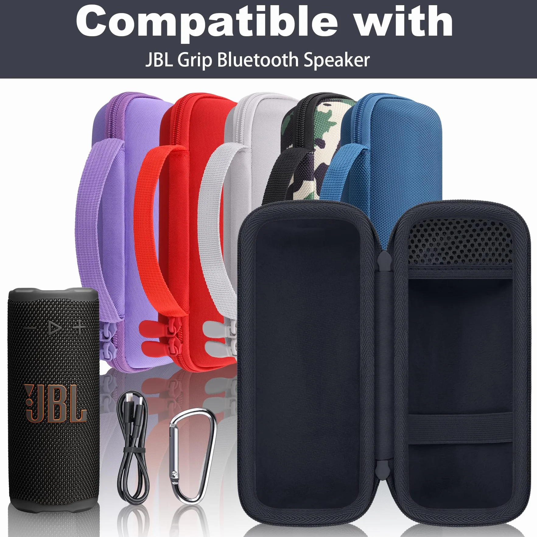 co2CREA Twarde etui podróżne do kompaktowego głośnika Bluetooth JBL Grip, tylko etui