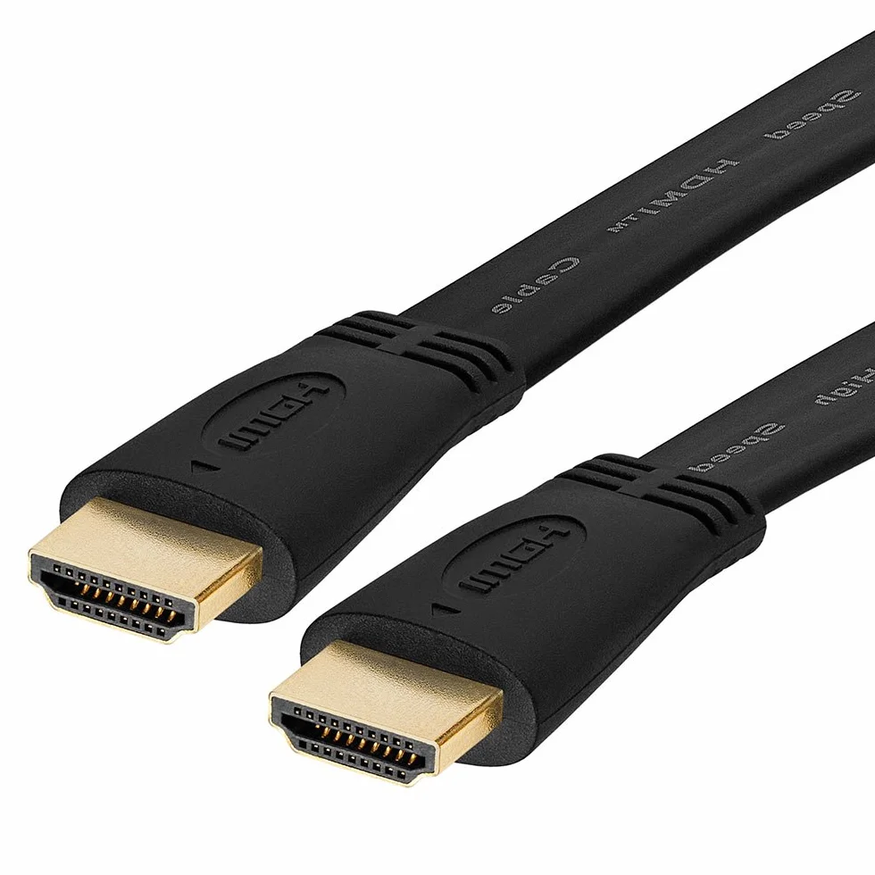Cmple Płaski kabel HDMI – kabel HDMI o wysokiej prędkości z 4K, Ultra HD, 3D, 2160p, HDCP i zwrotnym dźwiękiem, kompatybilny z 3,5 m, czarny
