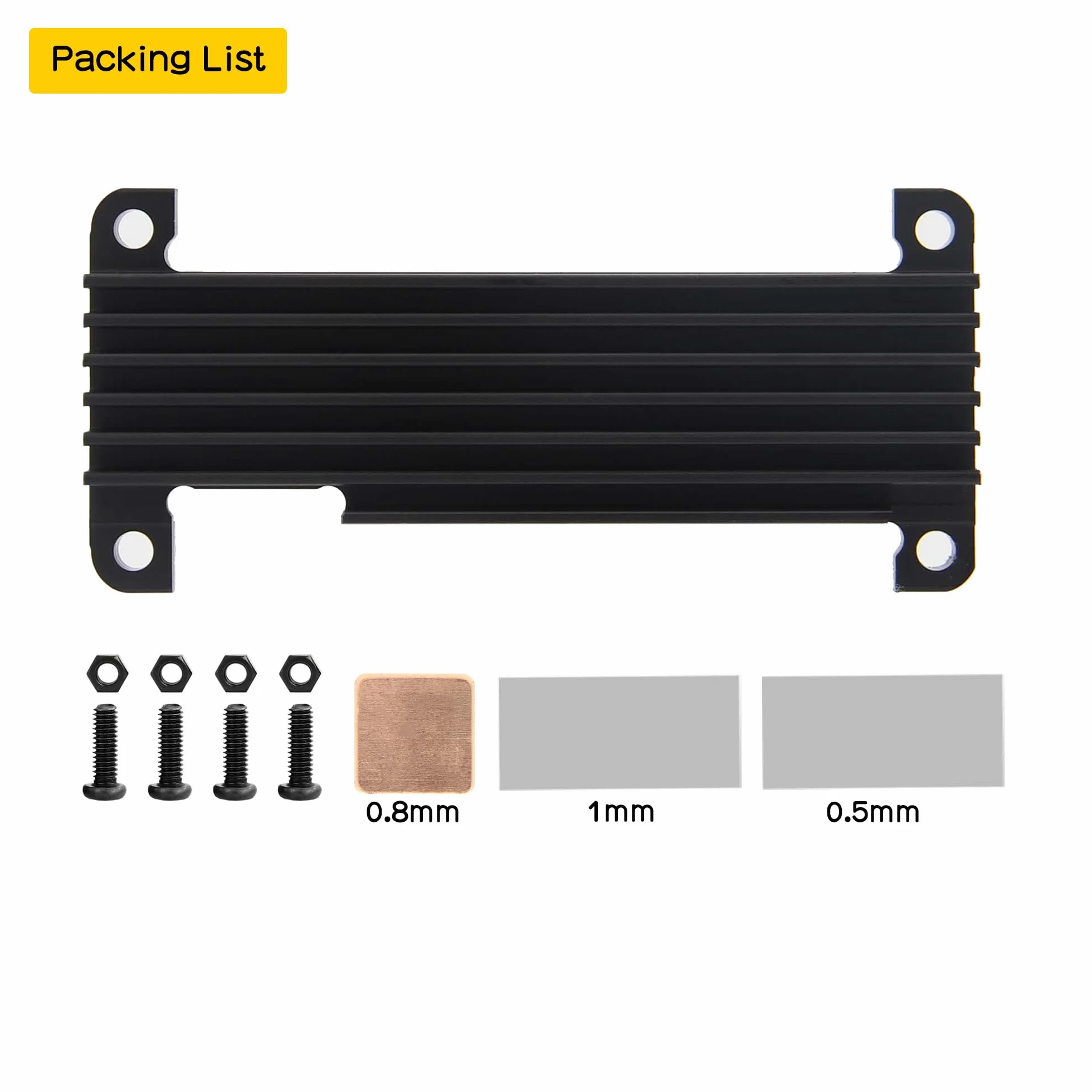 Geekworm Raspberry Pi Zero 2 W Radiator, akcesoria do grzejników ze stopu aluminium 10 mm (C296)