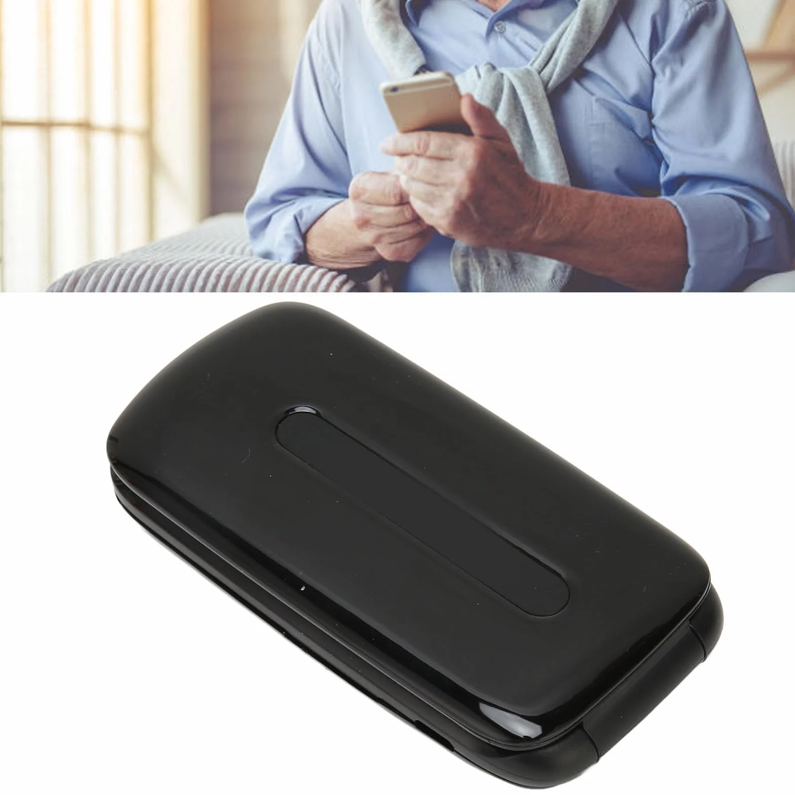 Telefon z klapką dla Seniorów Odblokowany, 3G LTE Dual SIM Telefon z Dużym Przyciskiem i Mocnym Głośnikiem Duże Klawisze i Diody LED Funkcja SOS Długi Czas Pracy Baterii, (Czarny)