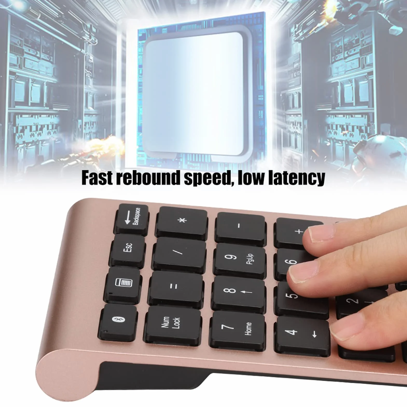 Bezprzewodowa Klawiatura Numeryczna BT304 Bluetooth 5.0 22 Klawisze Różowe złoto