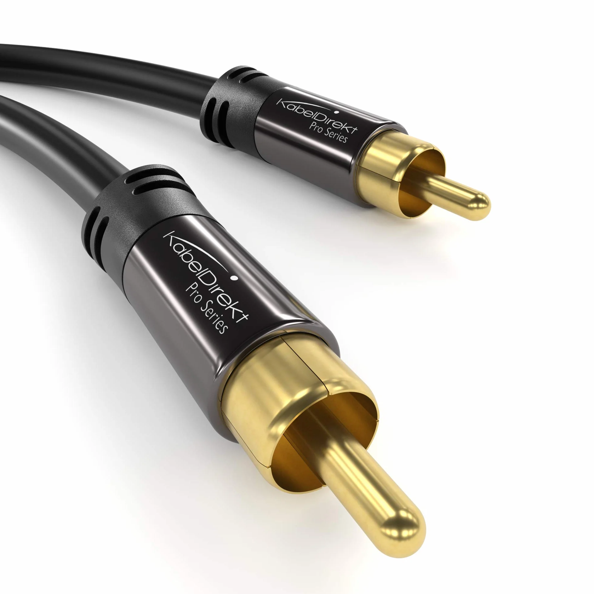 KabelDirekt – Przewód audio wideo RCA 3m (przewód do subwoofera, 1 do 1, subwoofery, odbiorniki AV, hi-fi, sygnały cyfrowe i analogowe, podwójne ekranowanie) – PRO Series