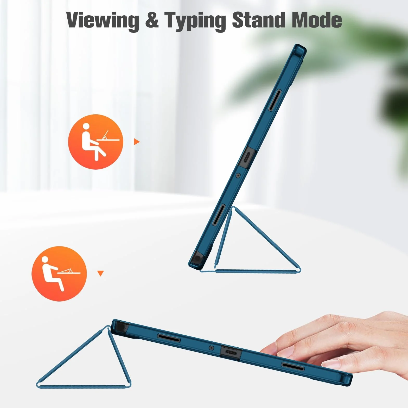 Fintie Etui do tabletu Samsung Galaxy Tab A11+ Plus 11" 2025 / Tab A9+ Plus 11 cali 2023 z folią ochronną, ultracienkie etui ochronne z przezroczystą tylną okładką, pawiowy błękit