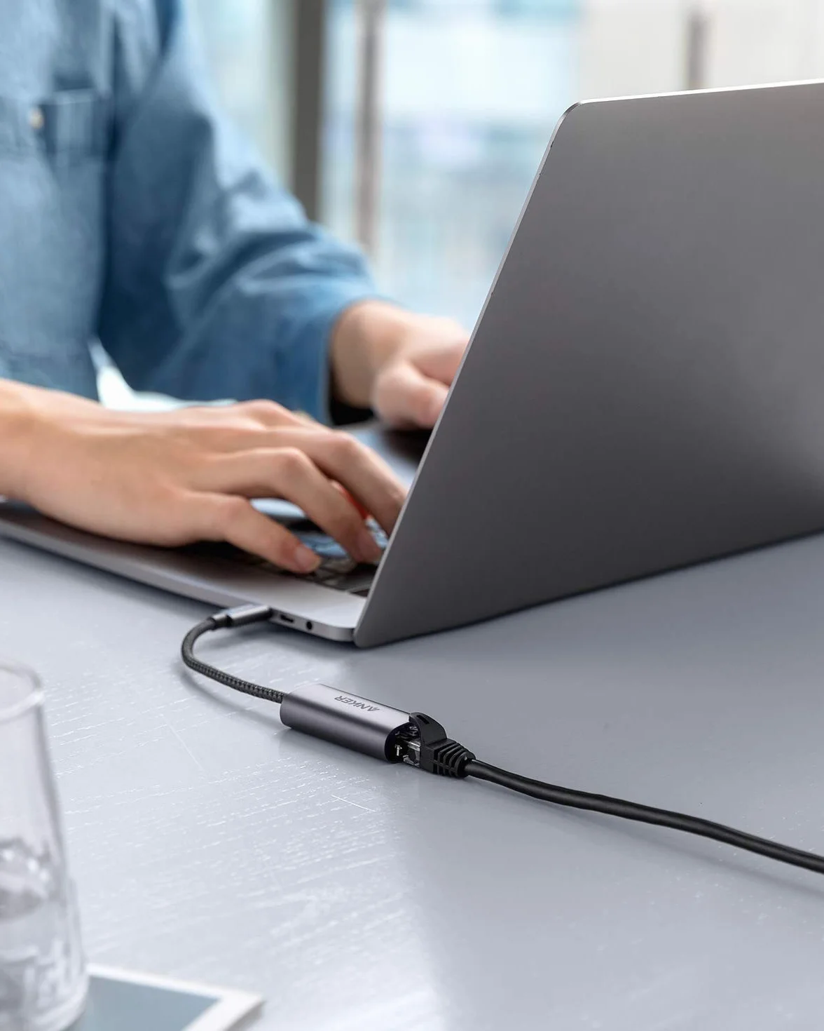 Anker Adapter PowerExpand USB-C na Gigabit Ethernet, aluminiowa kompaktowa konstrukcja USB-C adapter Ethernet do MacBook Pro, MacBook Air 2018, iPad Pro 2018, XPS i wielu innych