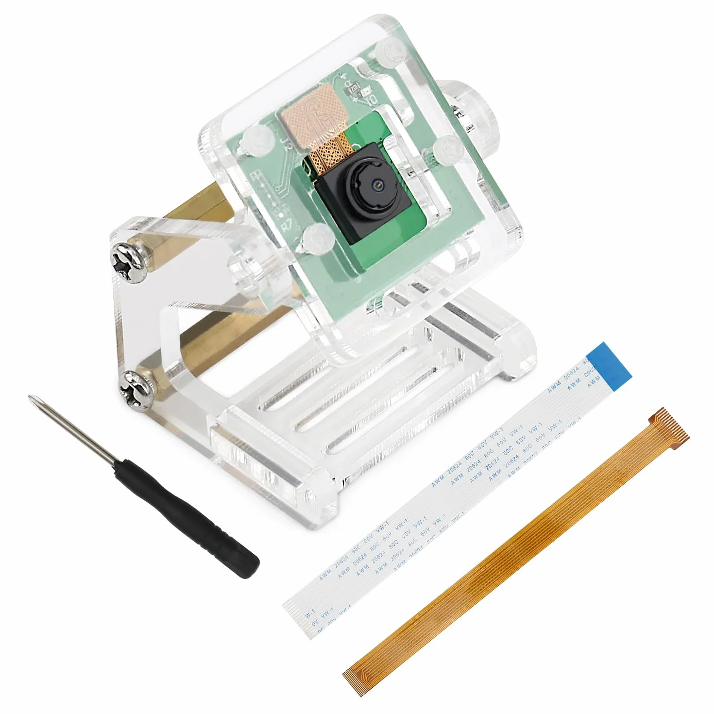 Freenove 5MP Camera for Raspberry Pi 5 4 B 3 B+ A+ Zero 2 W with Adjustable Holder and Ribbon Cable, 62° Viewing Angle, 1080P 720P Output