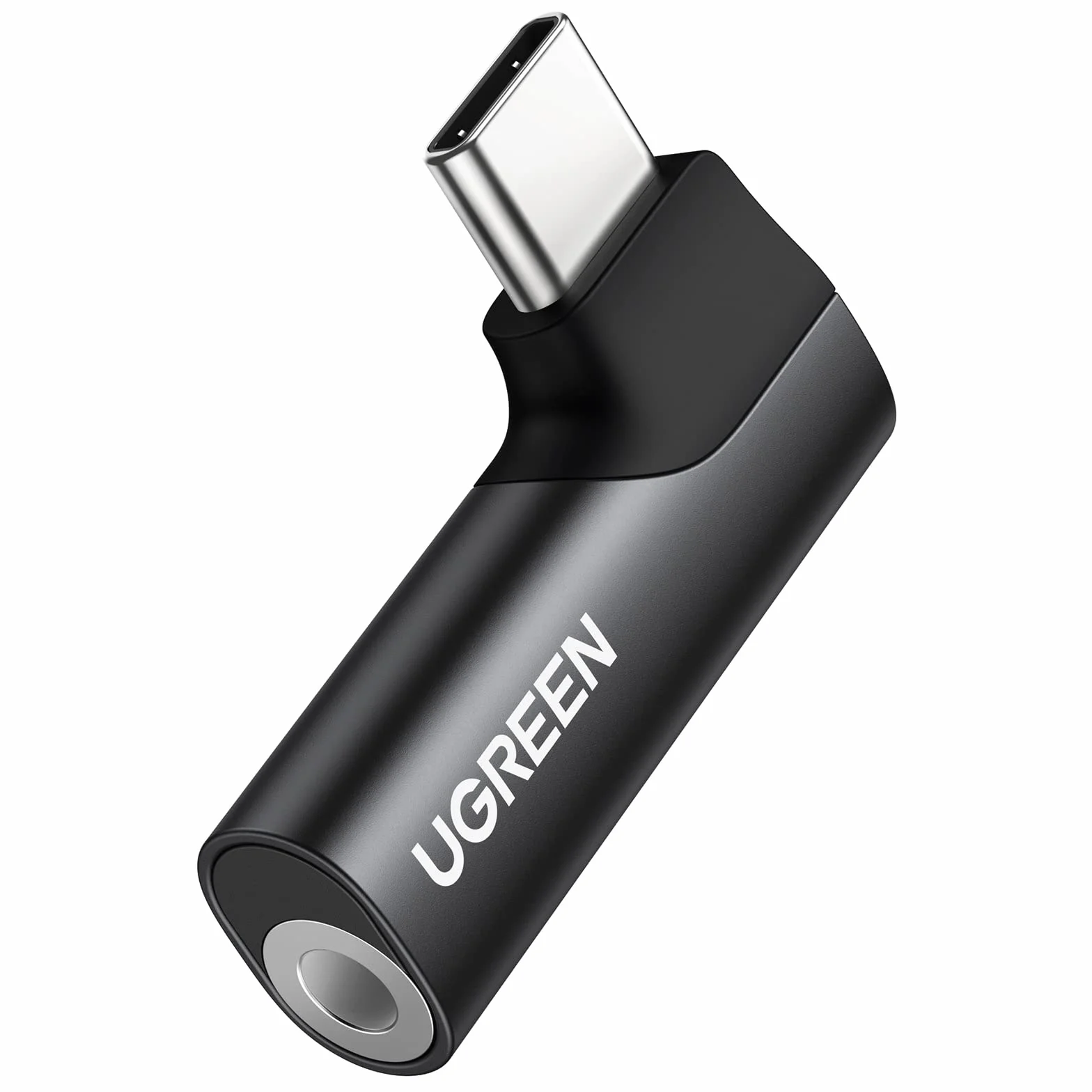 UGREEN Adapter USB typu C na Jack 3,5 mm DAC Chip Słuchawki Mikrofon 90 stopni Kompatybilny z iPhone 16 Plus Pro MAX Galaxy S25 Ultra iPad 2024 Pixel 9 XL (czarny)