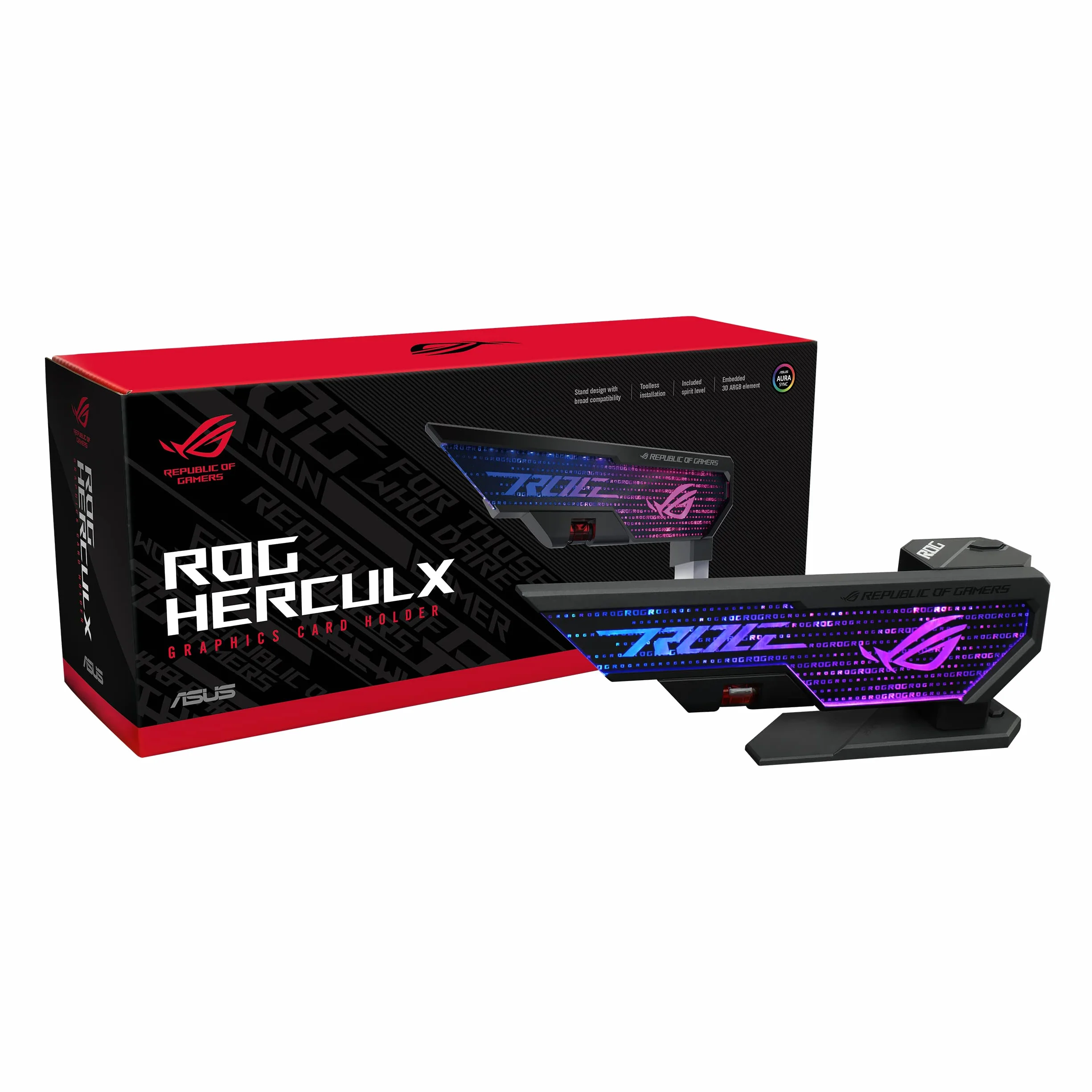 Asus Rog Herculx 90DA0020-B09000 Wsparcie dla Karty Graficznej, Nero, 72-128mm