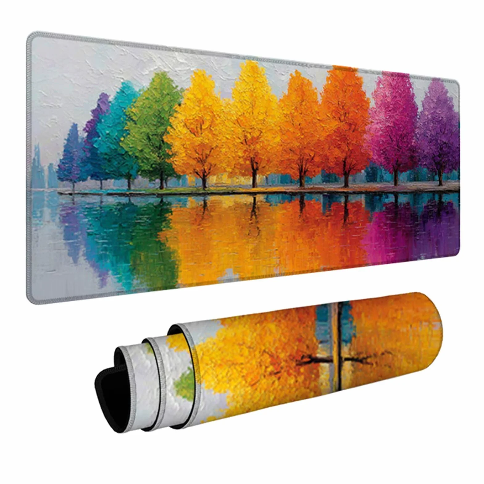 Baum Gamingowa podkładka pod mysz, 1000 x 500 x 3 mm, podkładka na biurko, duża podkładka pod mysz z antypoślizgową gumową podstawą, podkładka pod mysz XXL z przyszytymi krawędziami, akcesoria do gier