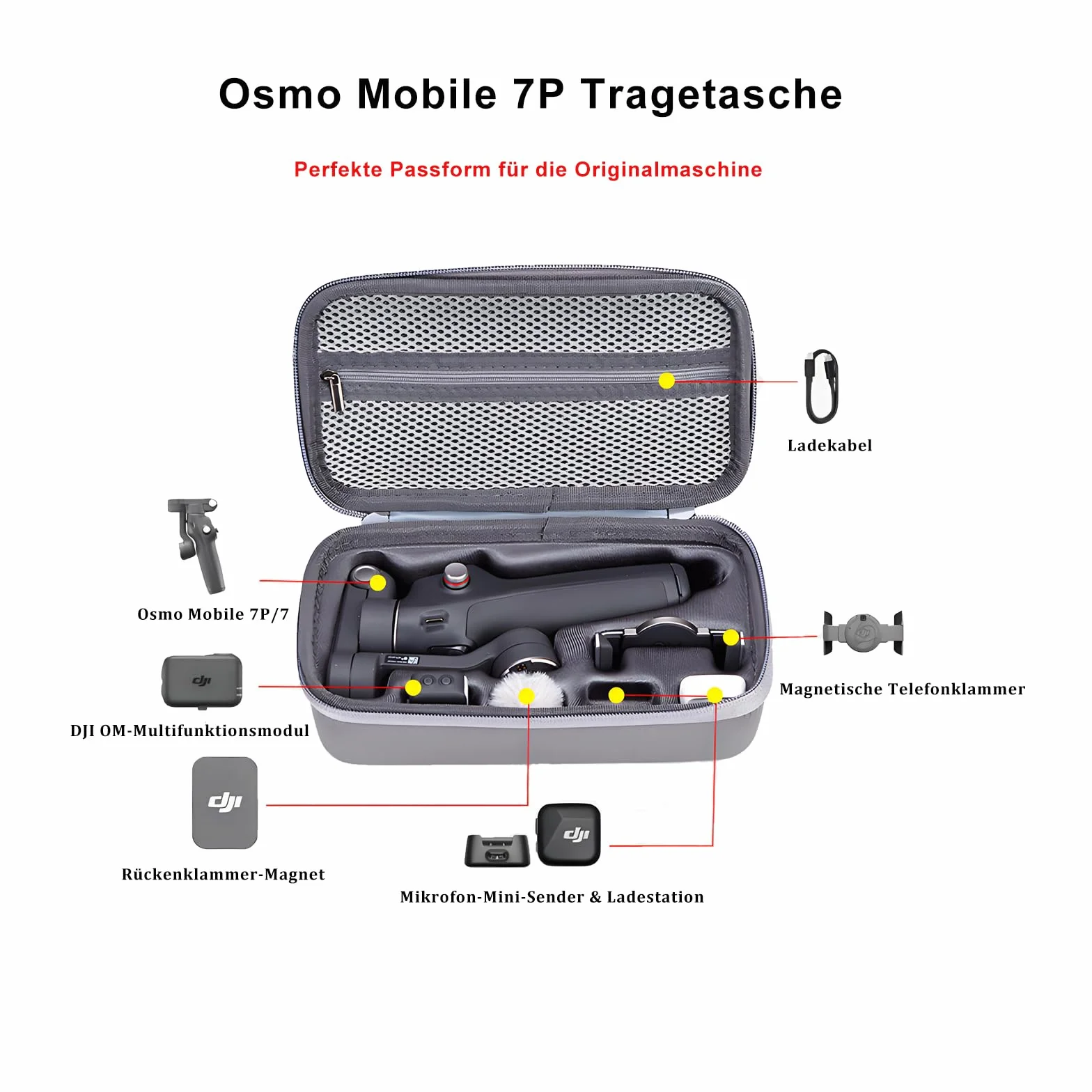 Osmo Mobile torba 7P, torba do przenoszenia DJI OM 7P i OM 7, przenośna torba do przechowywania akcesoriów DJI, szary, sport