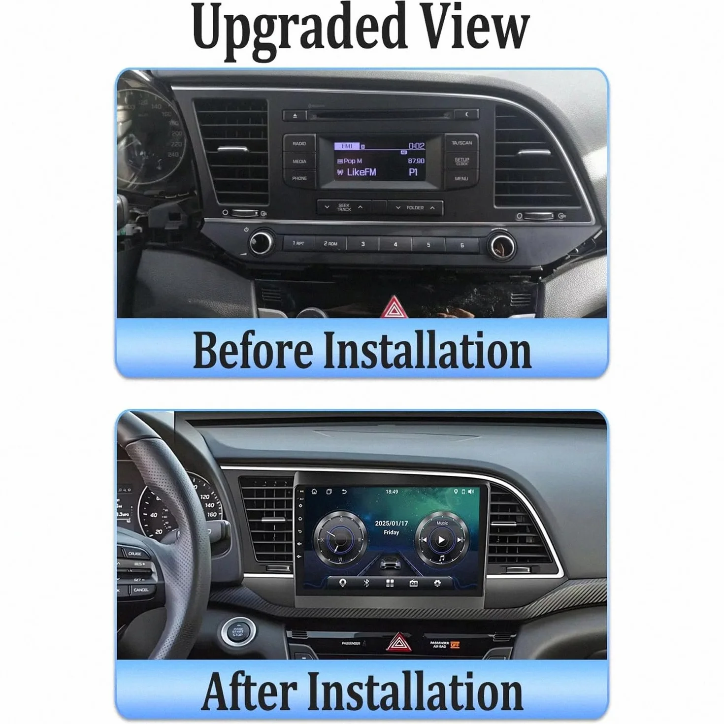 Ekran Apple Car Play, Ekran Android Auto dla Hyundai I30 2017 2018 2019 Przenośny Dotykowy Carplay Z Siri, Bluetooth, Nadajnikiem, Sterowaniem Głosowym, 8 Rdzeń 6G+128G